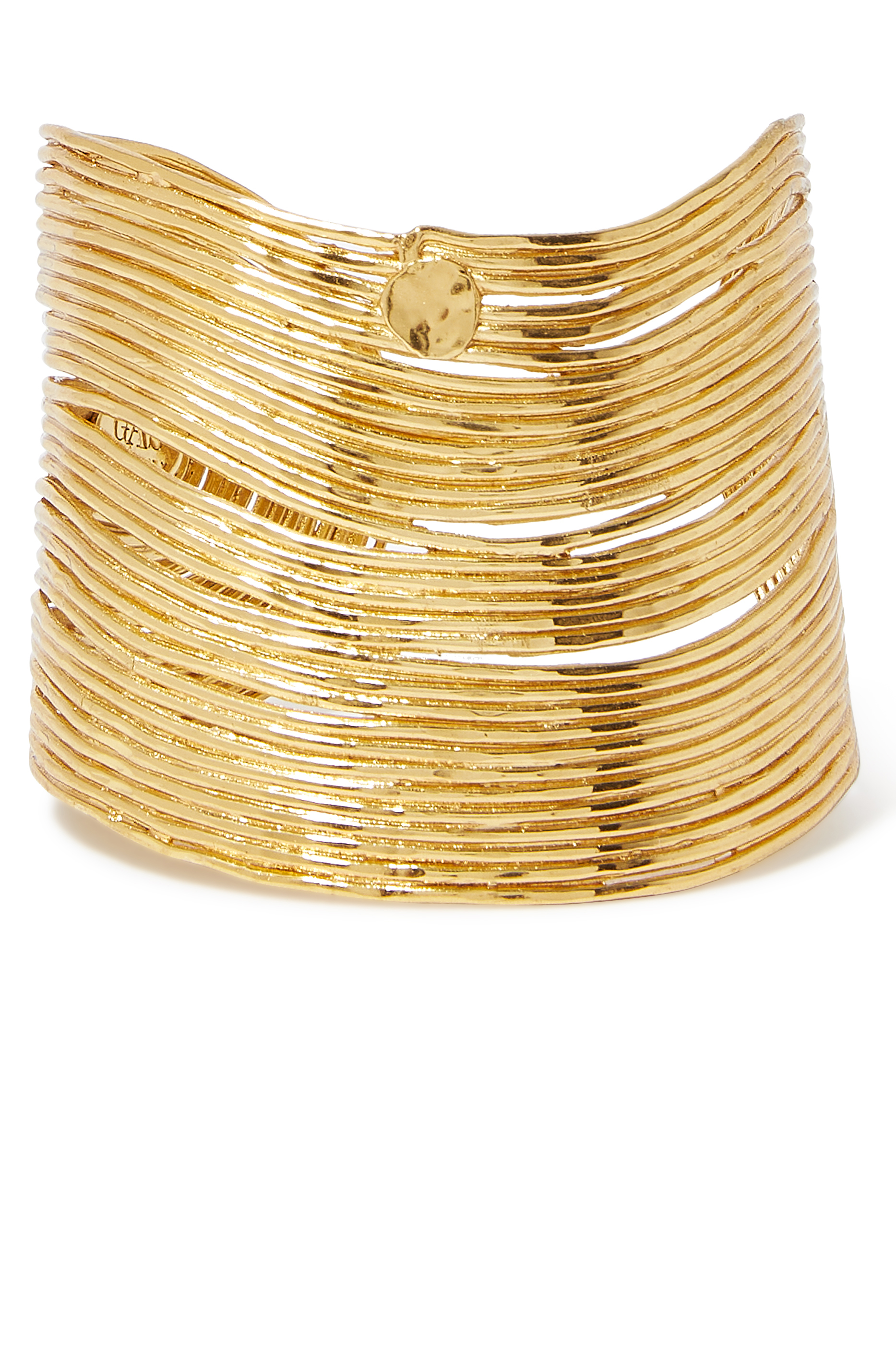 Wave Bracelet, 24k Gold-Plated Brass