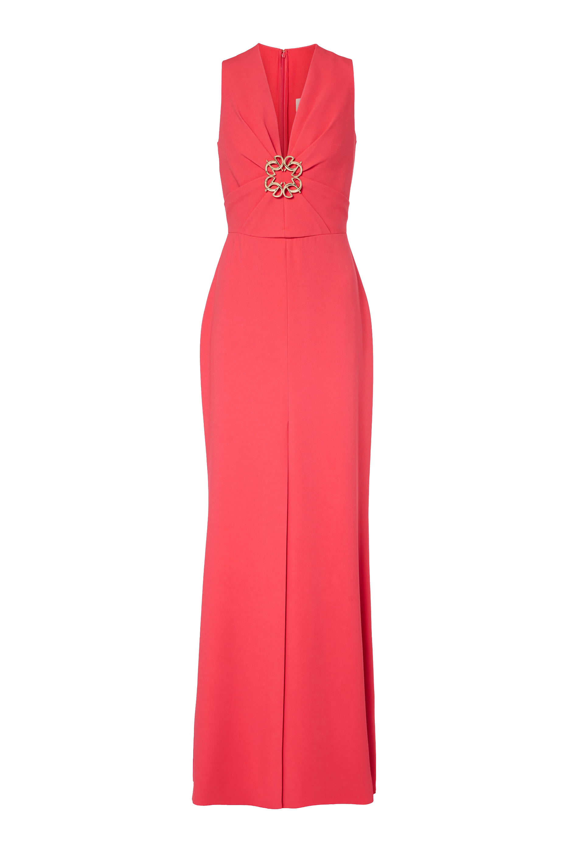 Gathered Embellished Cady Gown