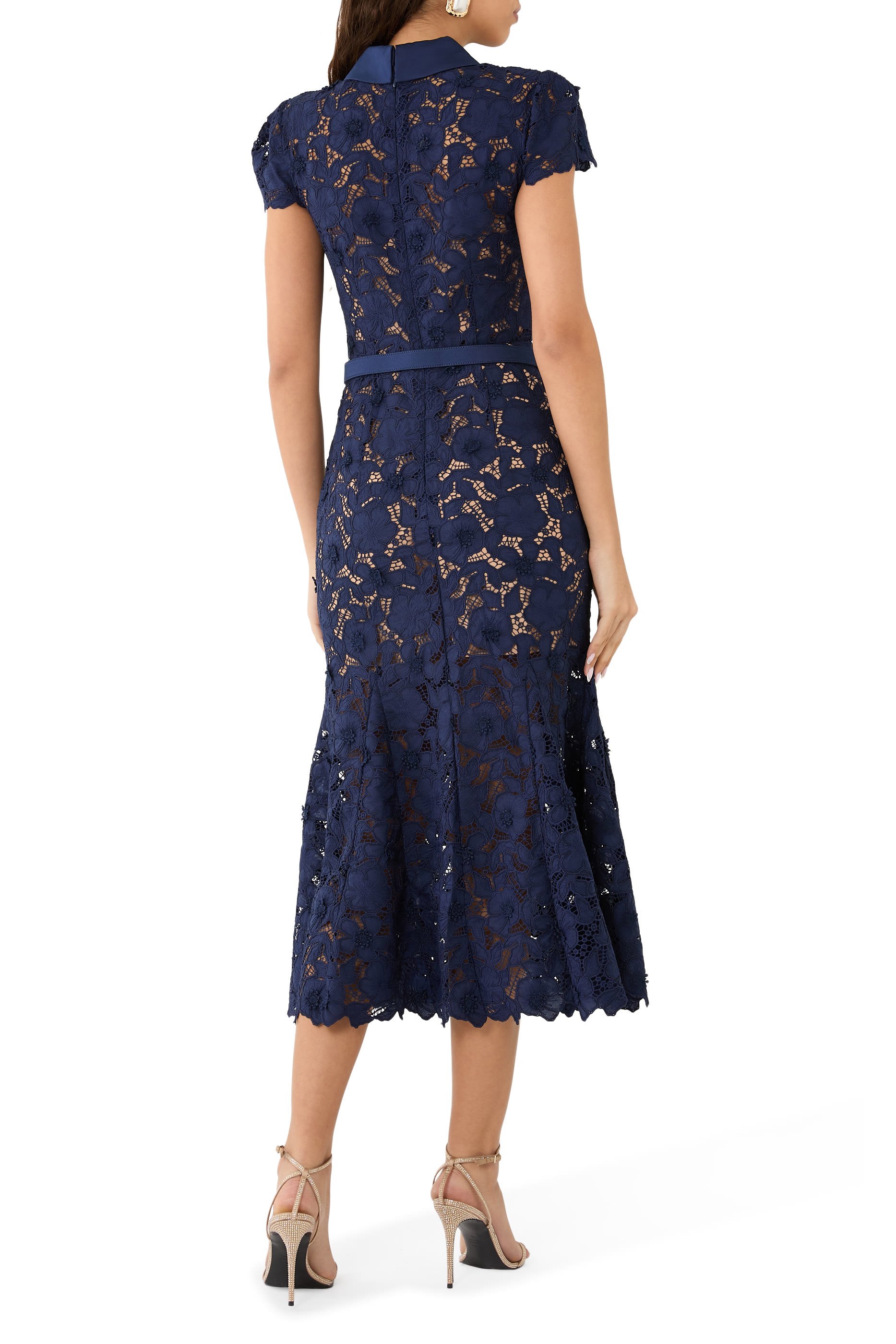 Guipure Lace Midi Dress