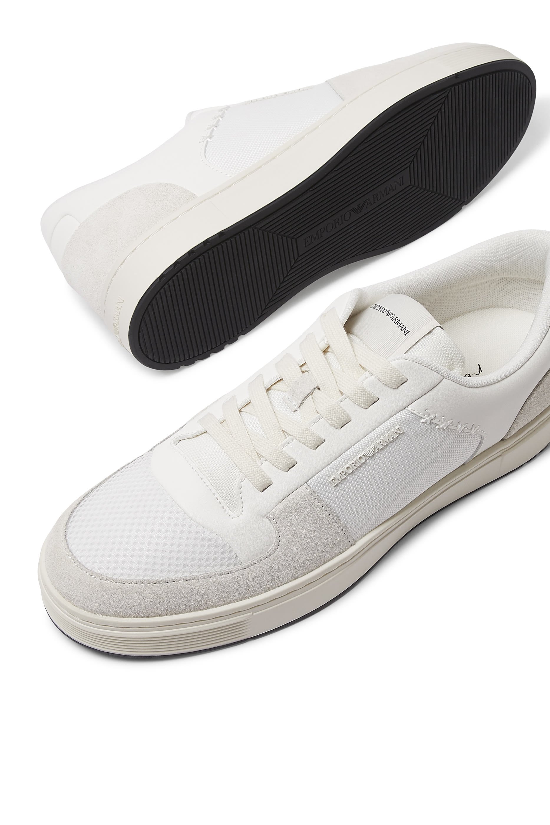 Logo Faux Suede & Mesh Sneakers