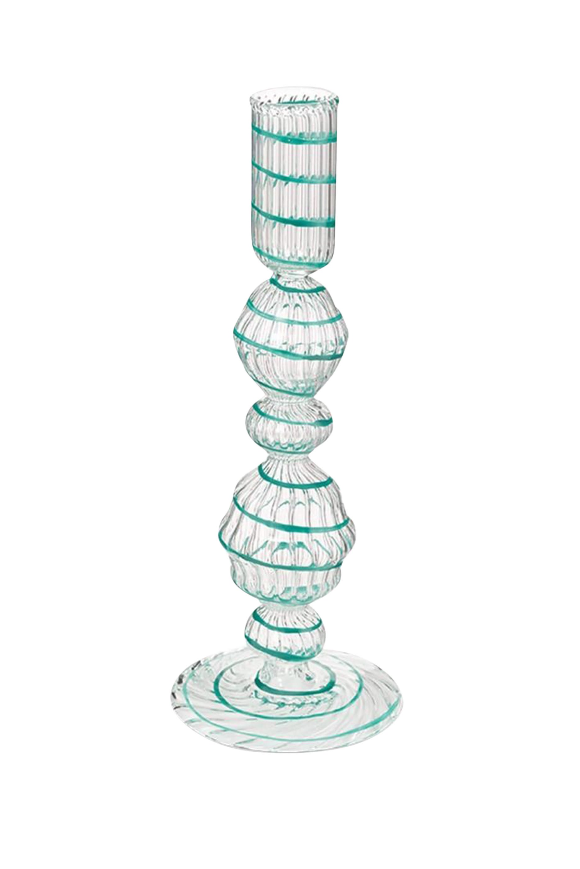 Glass Swirl Candle Holder - Medium