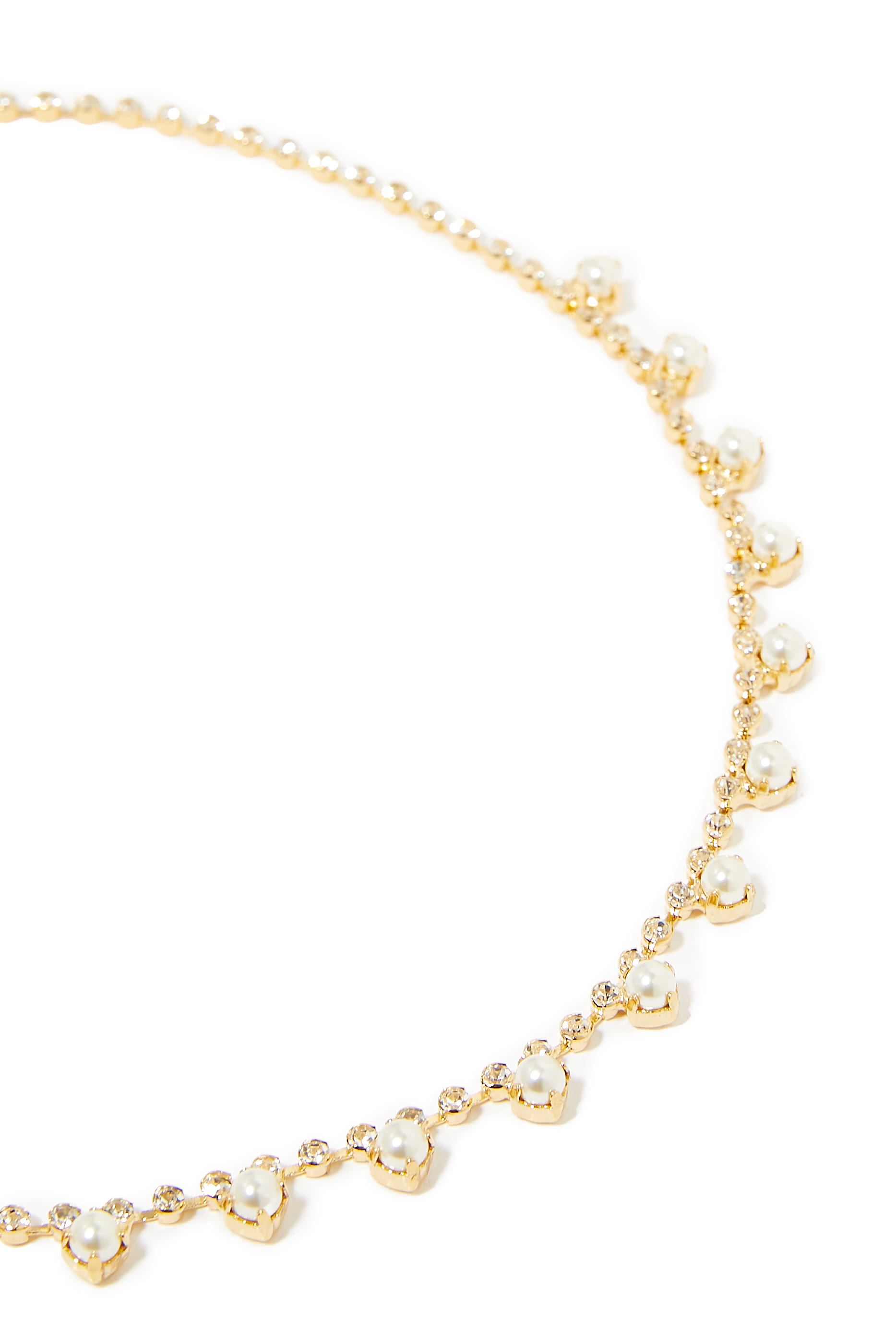 Lily Necklace, 18k Gold-Plated Metal & Swarovski Crystals