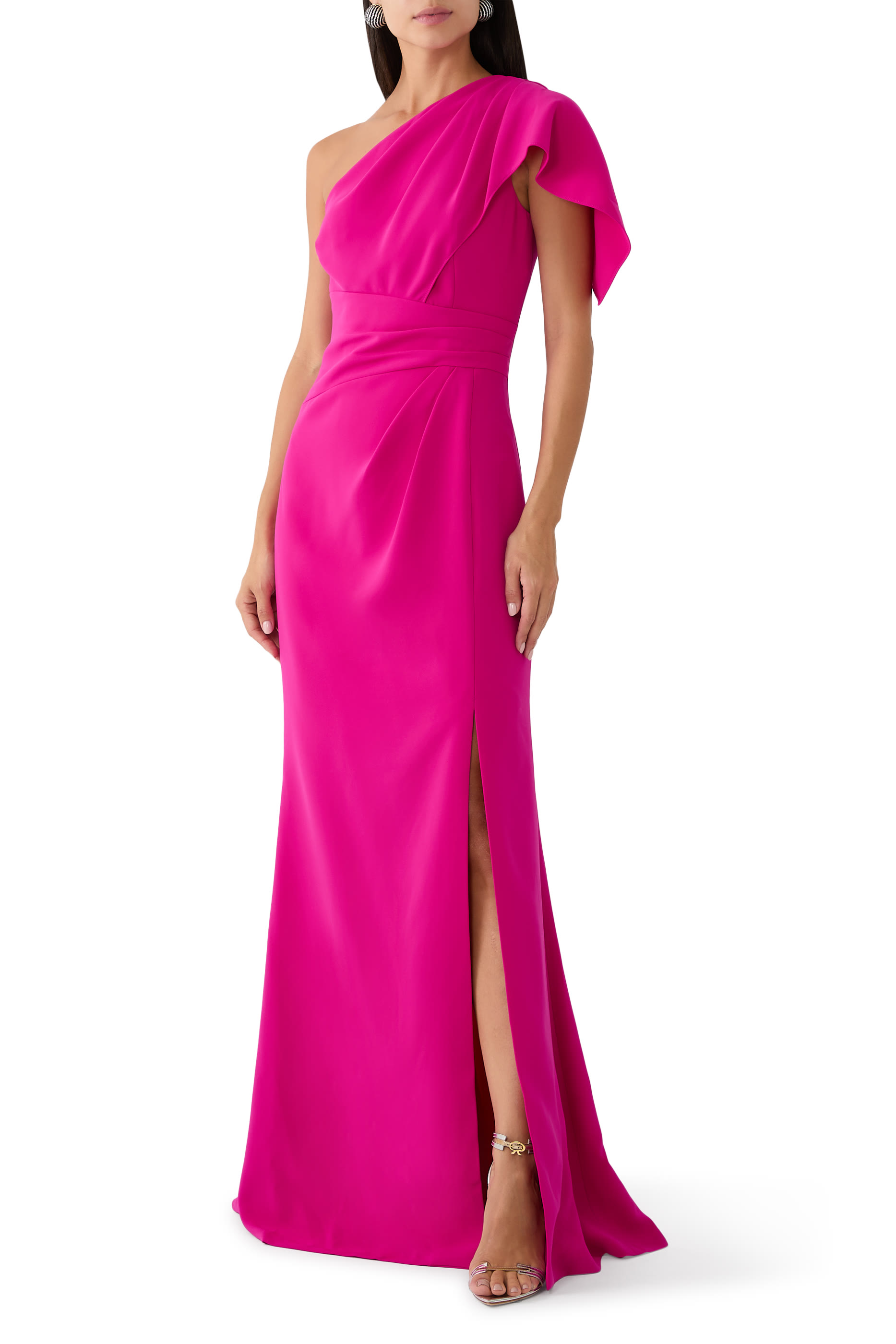 One-Shoulder Draped Gown