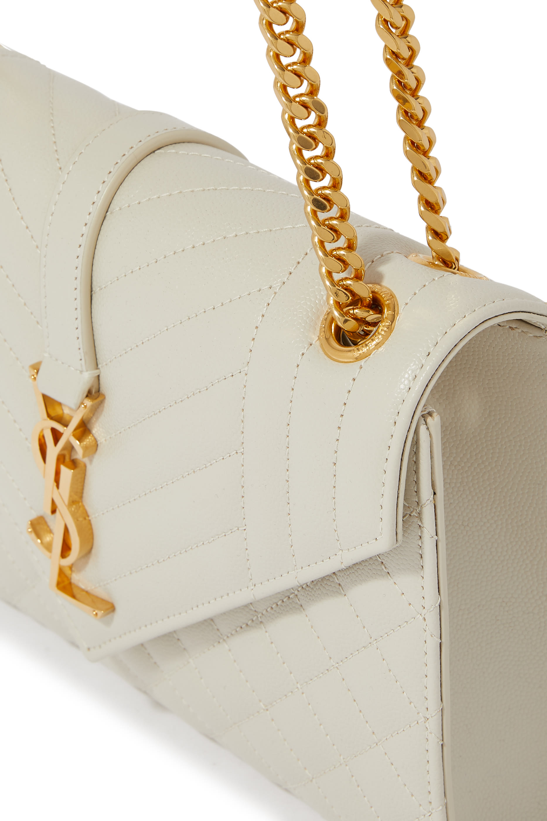 Envelope Medium Bag in Mix Matelass&eacute; Grain De Poudre Embossed Leather