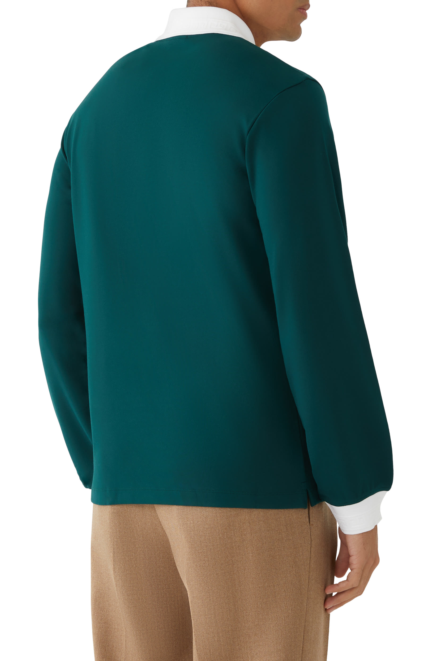 Long Sleeve Viscose Polo Shirt