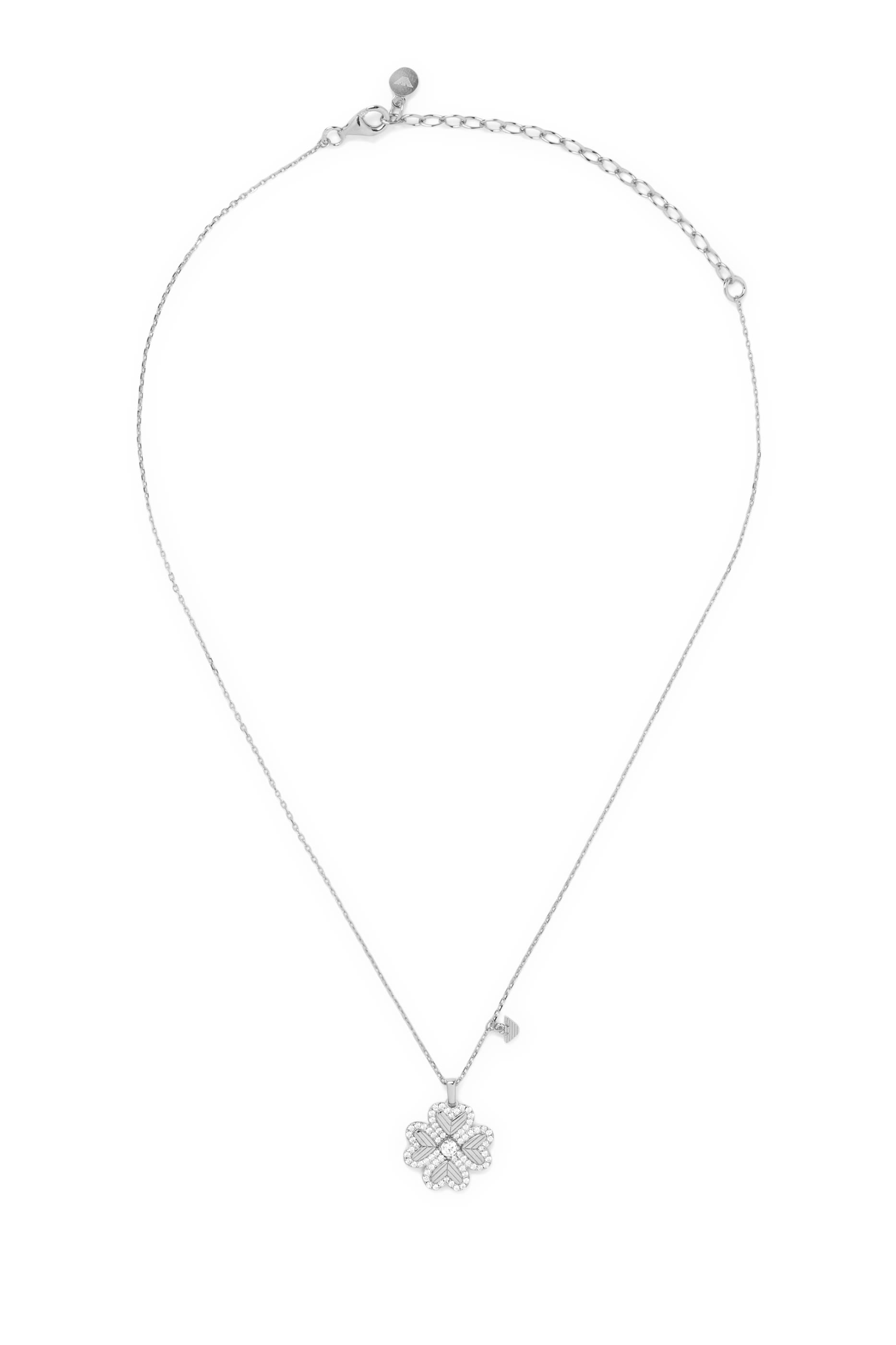 Four-Leaf Clover Pendant Necklace, Sterling Silver