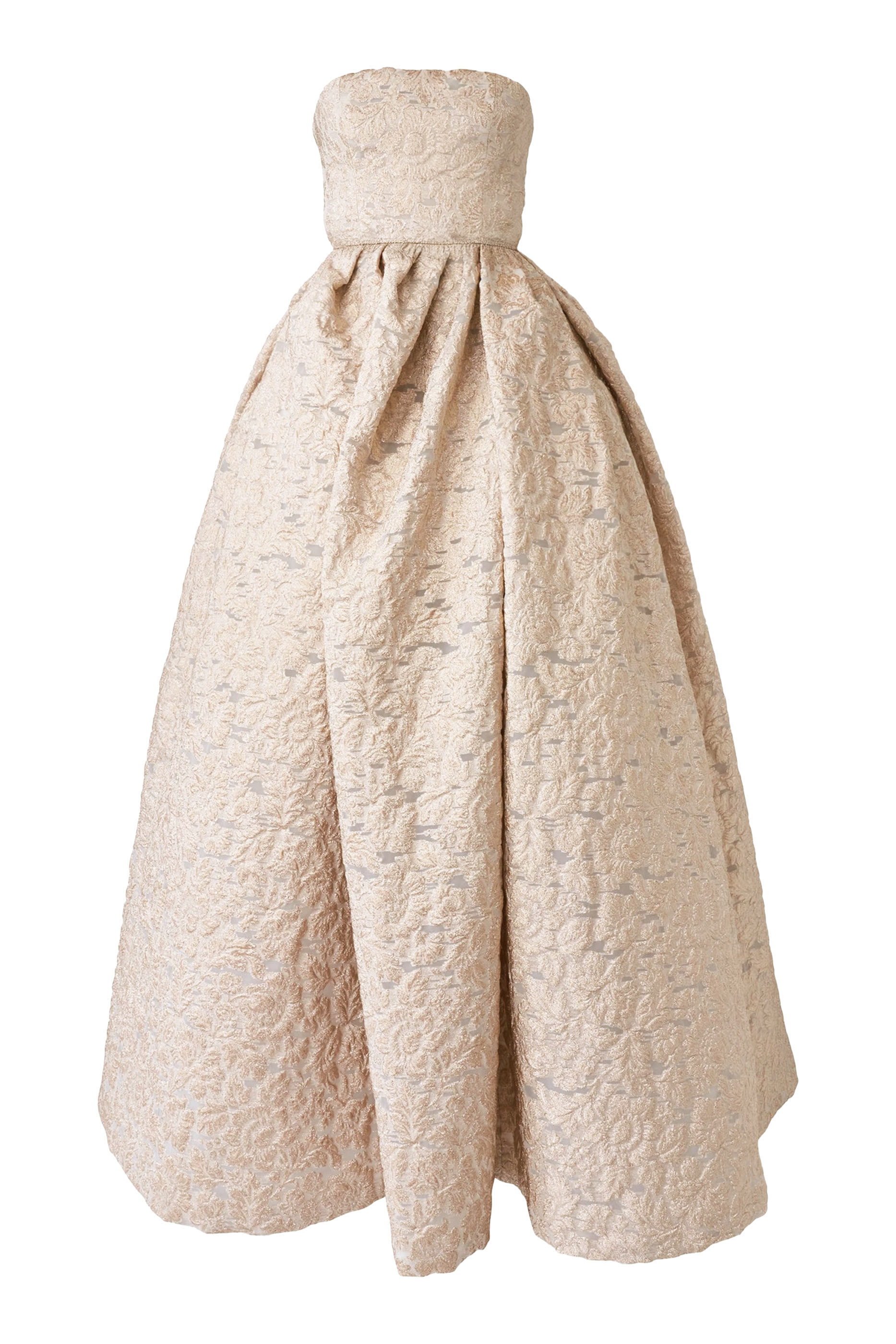 Strapless Fil Coupé Gown