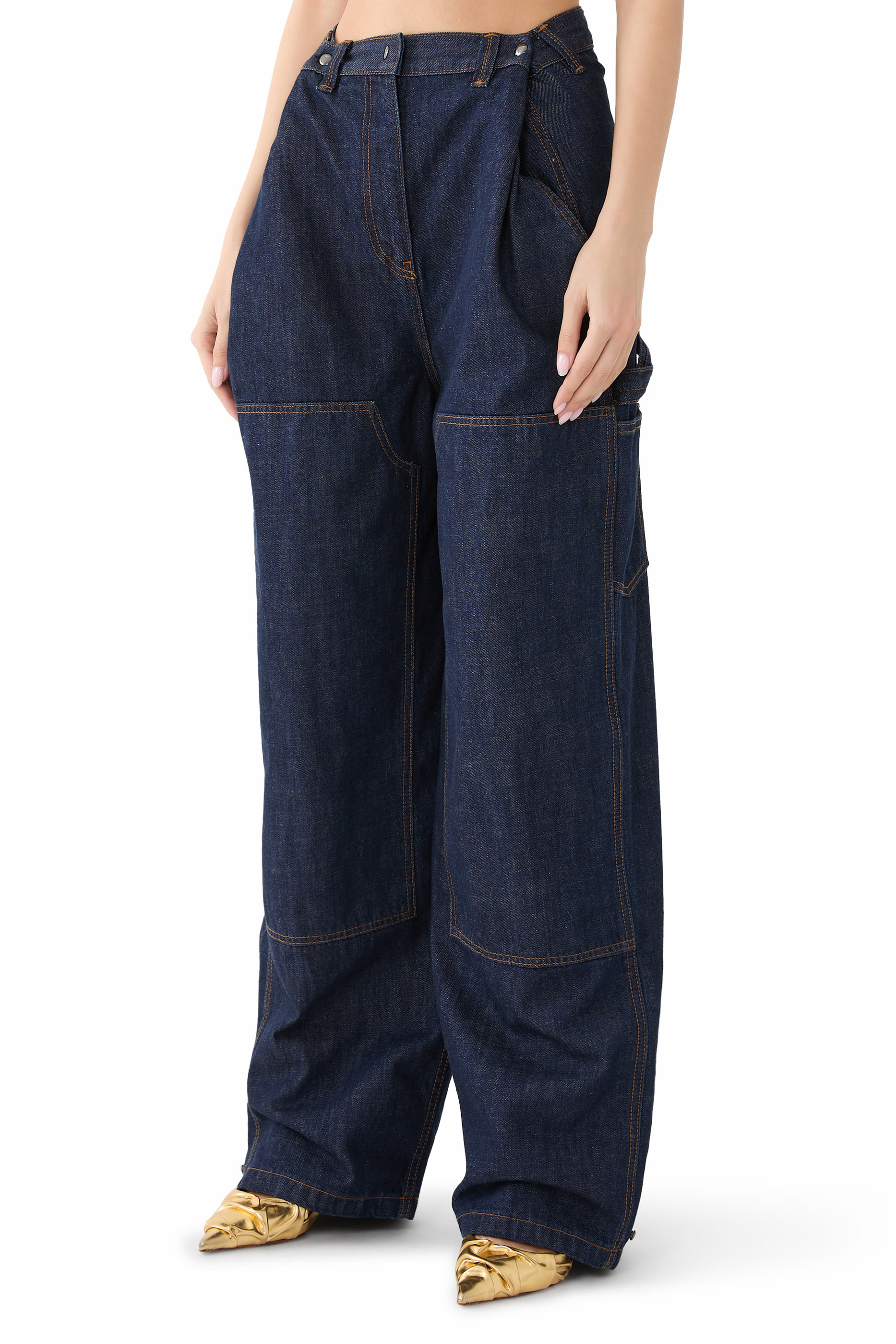 Loose-Leg Industrial Denim Pants
