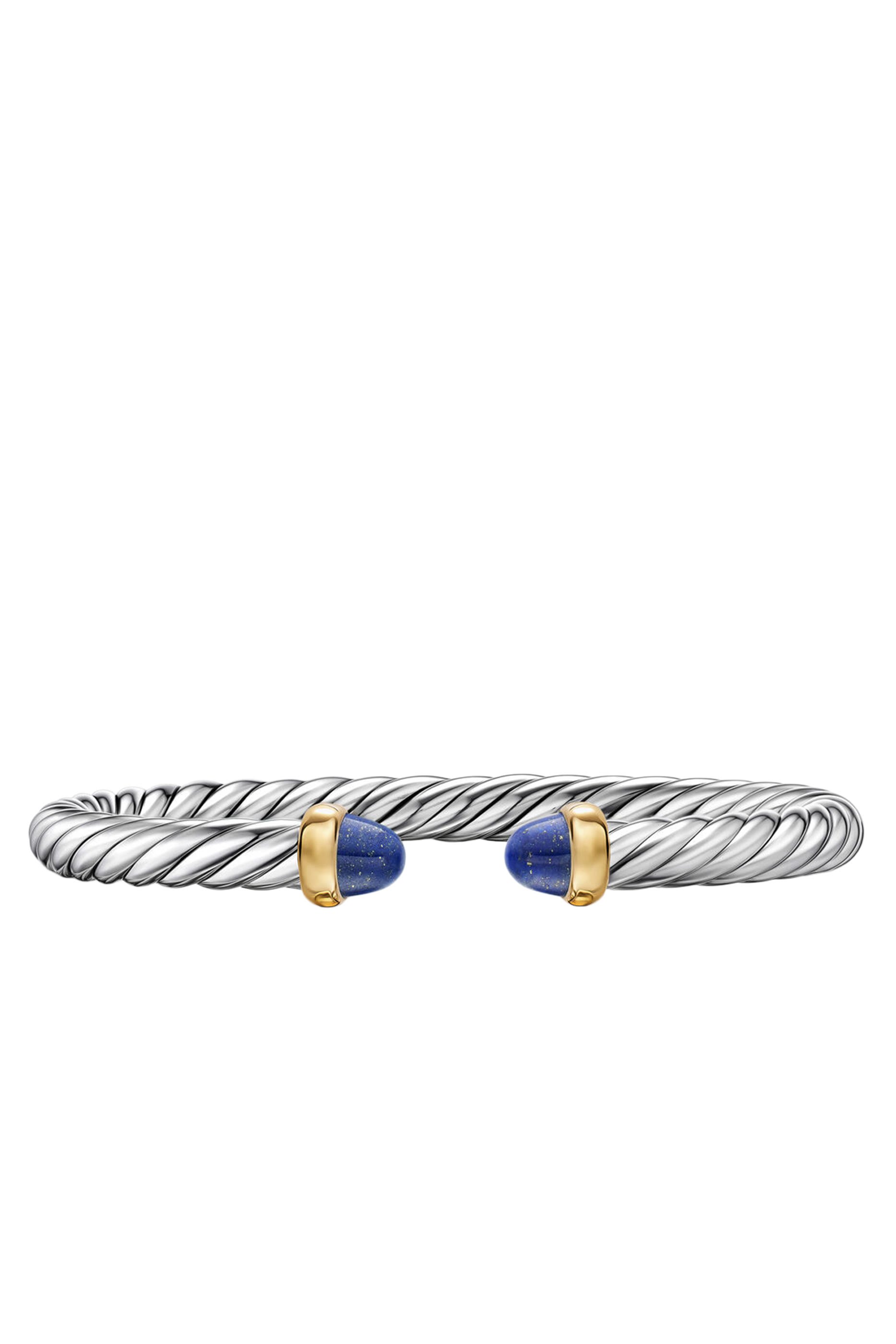 Cable Flex&reg; Bracelet, Sterling Silver, 14k Yellow Gold & Lapis