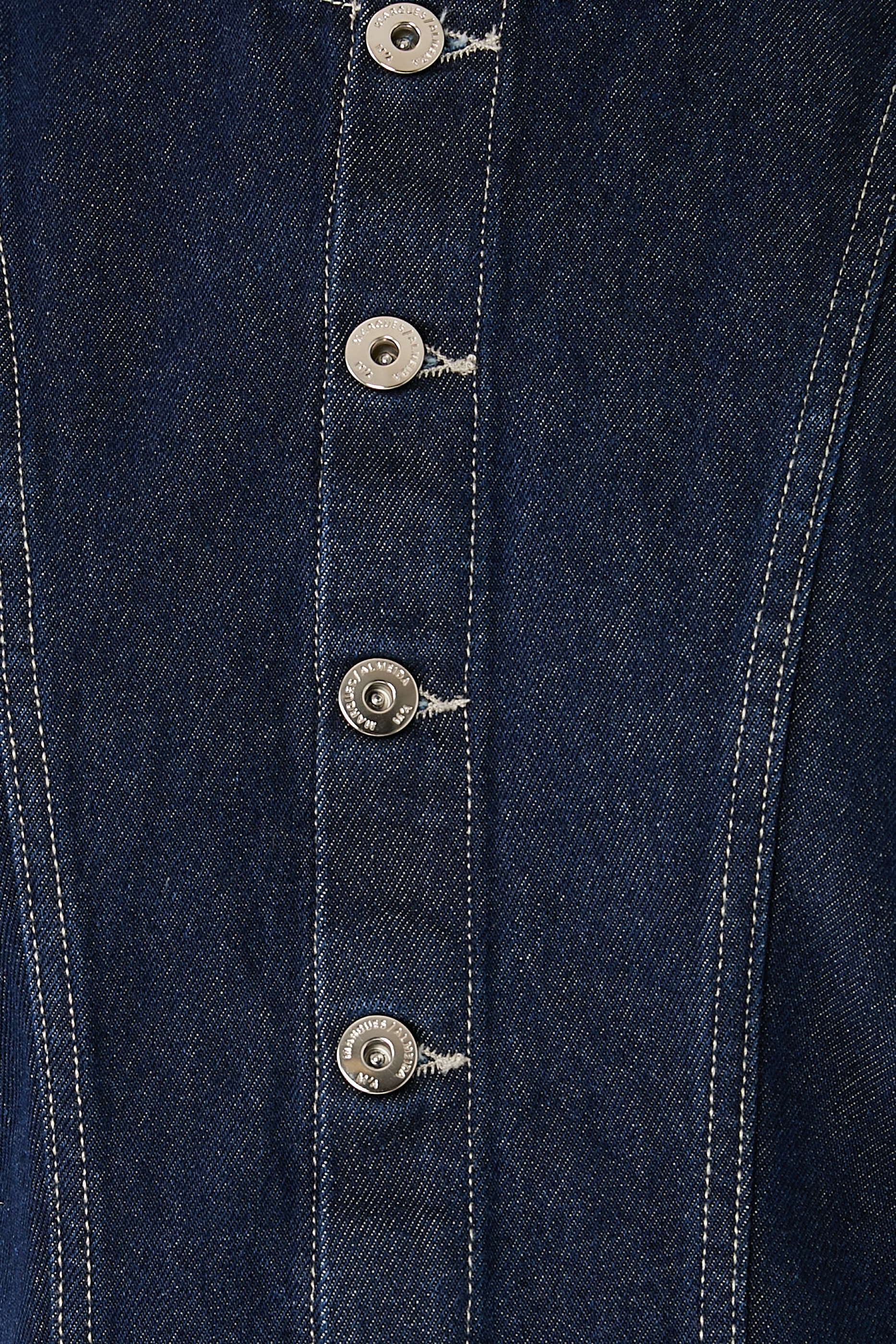 Button-Up Denim Peplum Vest