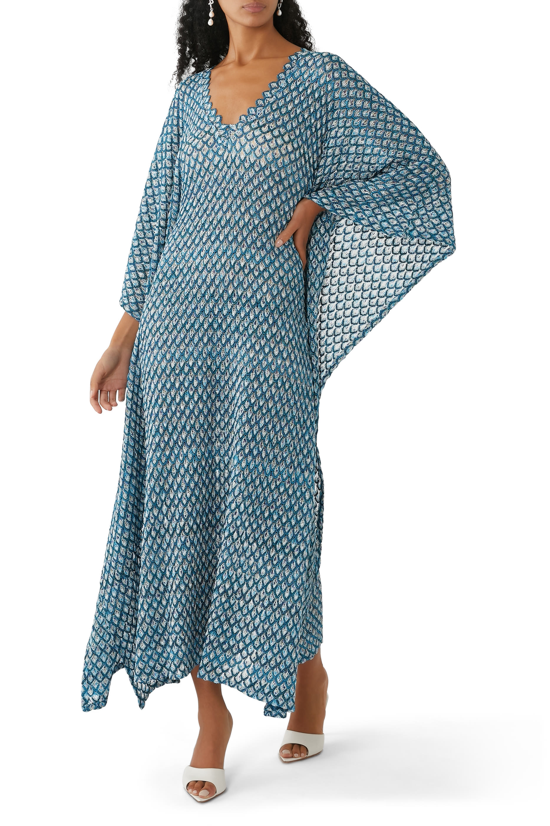 Exclusive Mare Lace Raschel Maxi Kaftan