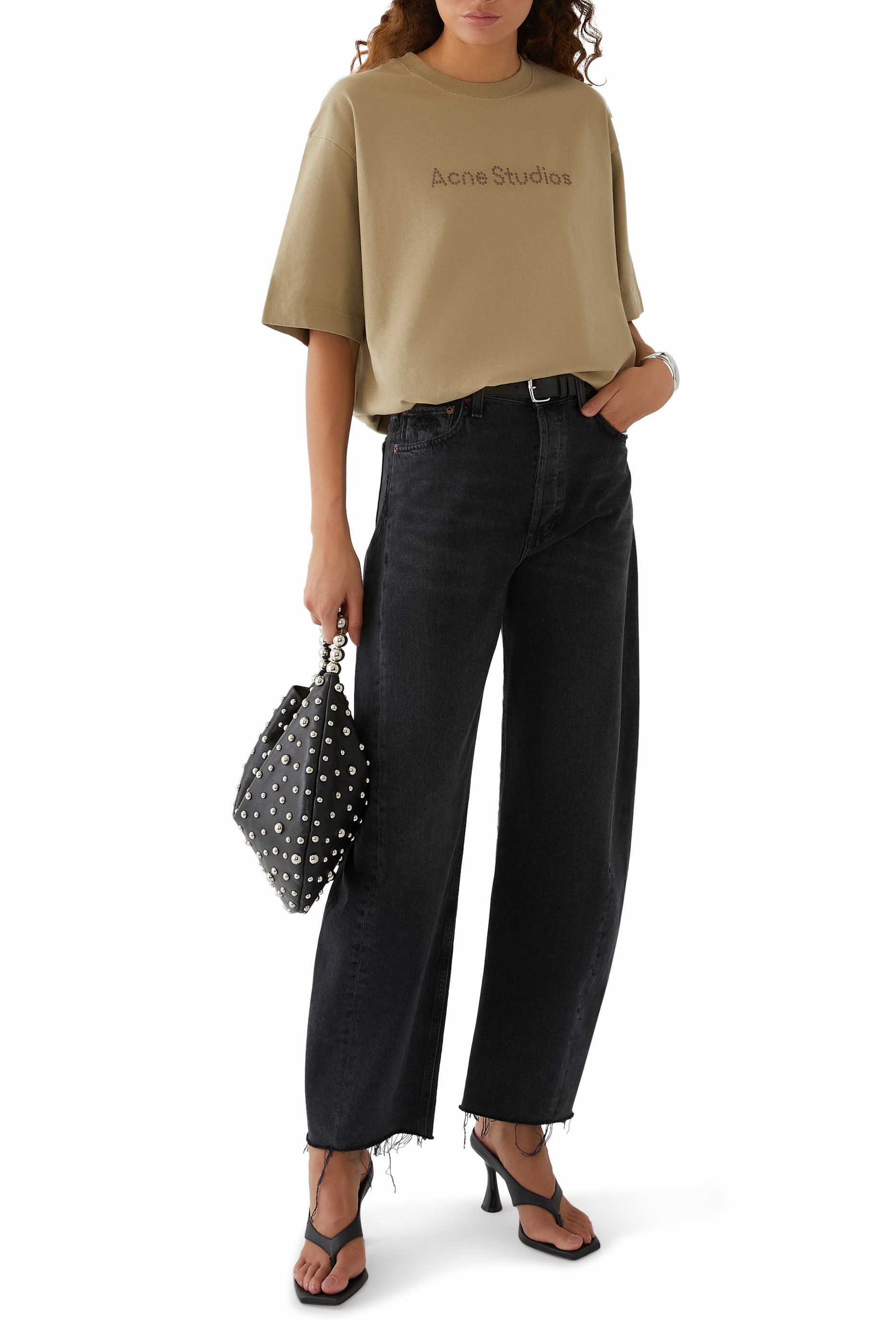 Logo Diamant&eacute;s-Studded T-Shirt