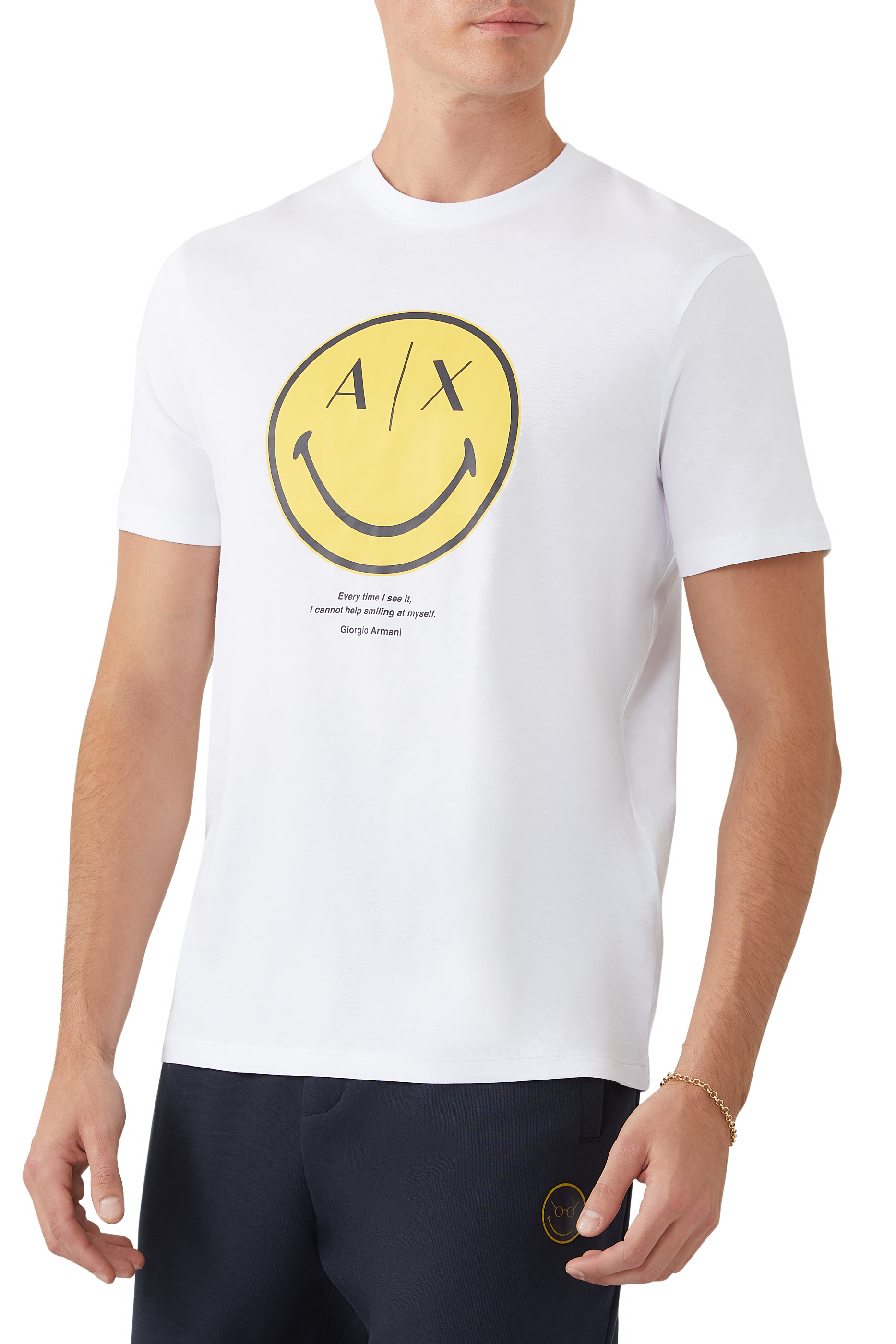 Buy Armani Exchange Smiley Face Logo-Print T-Shirt for Mens |  Bloomingdale's KSA