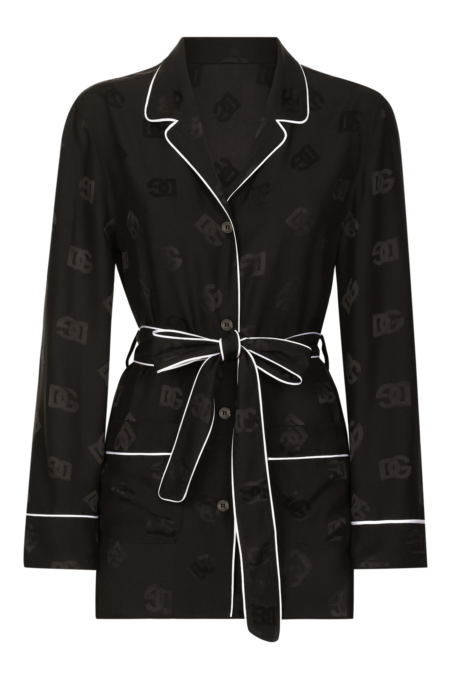 Silk Satin Jacquard Pajama Shirt