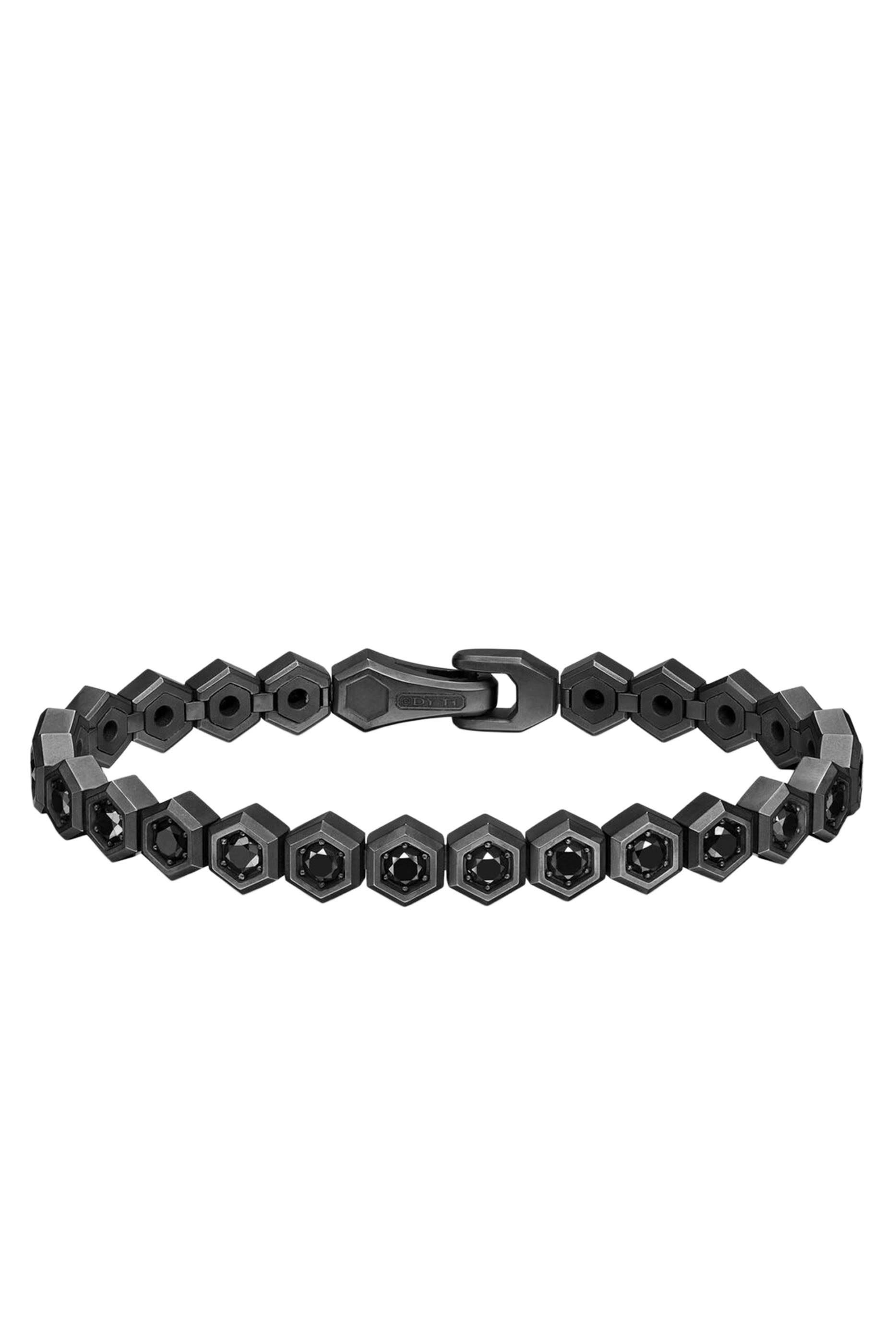 Hex Pavé Tennis Bracelet, Titanium & Diamonds 