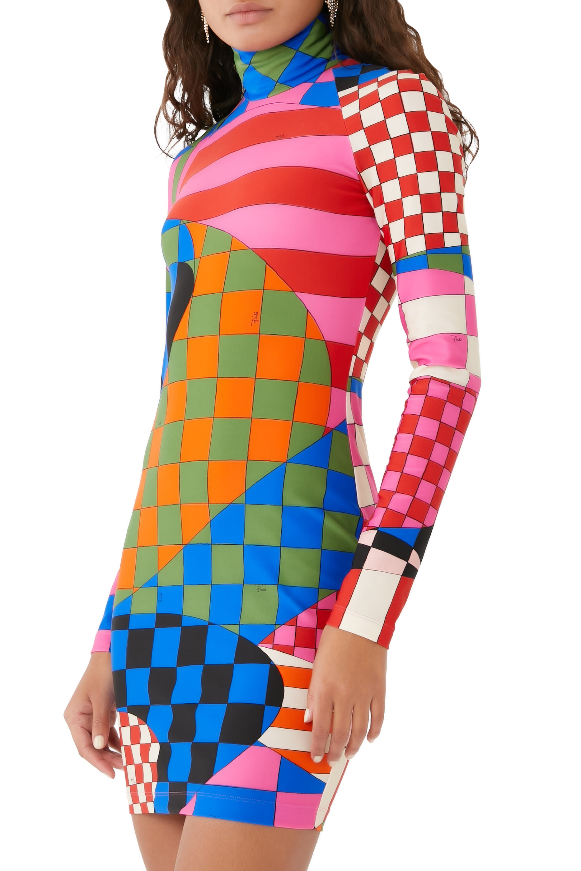 Printed Stretch-Jersey Mini Dress