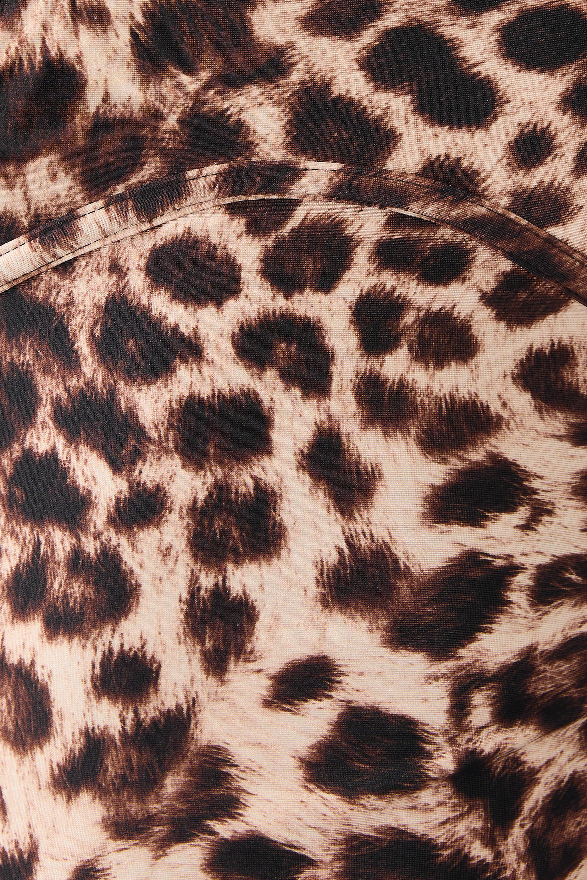 Sweetheart Neck Leopard-Print Satin Bodysuit