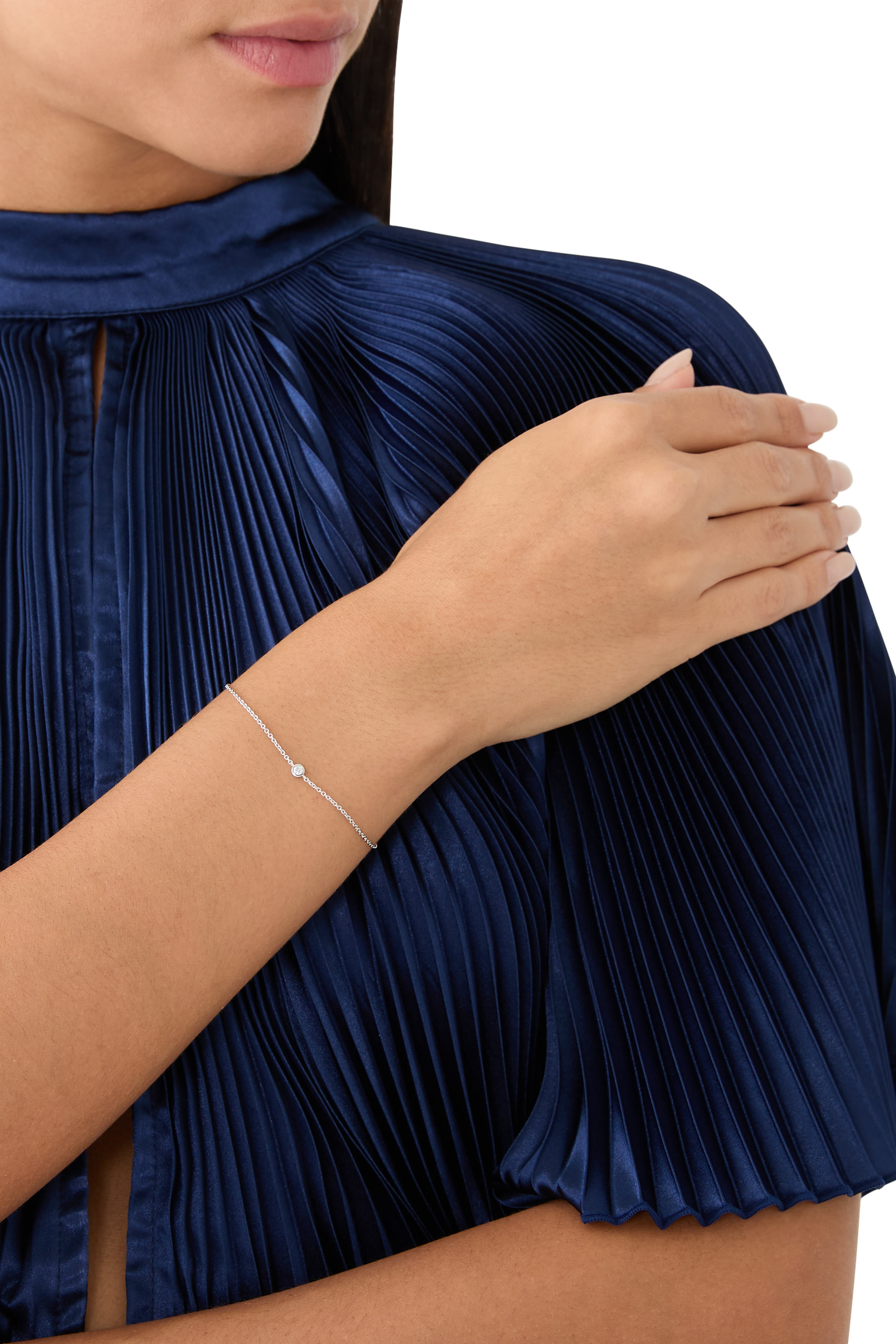 Fine Diamond Solitaire Bracelet, 14K White Gold & Diamond