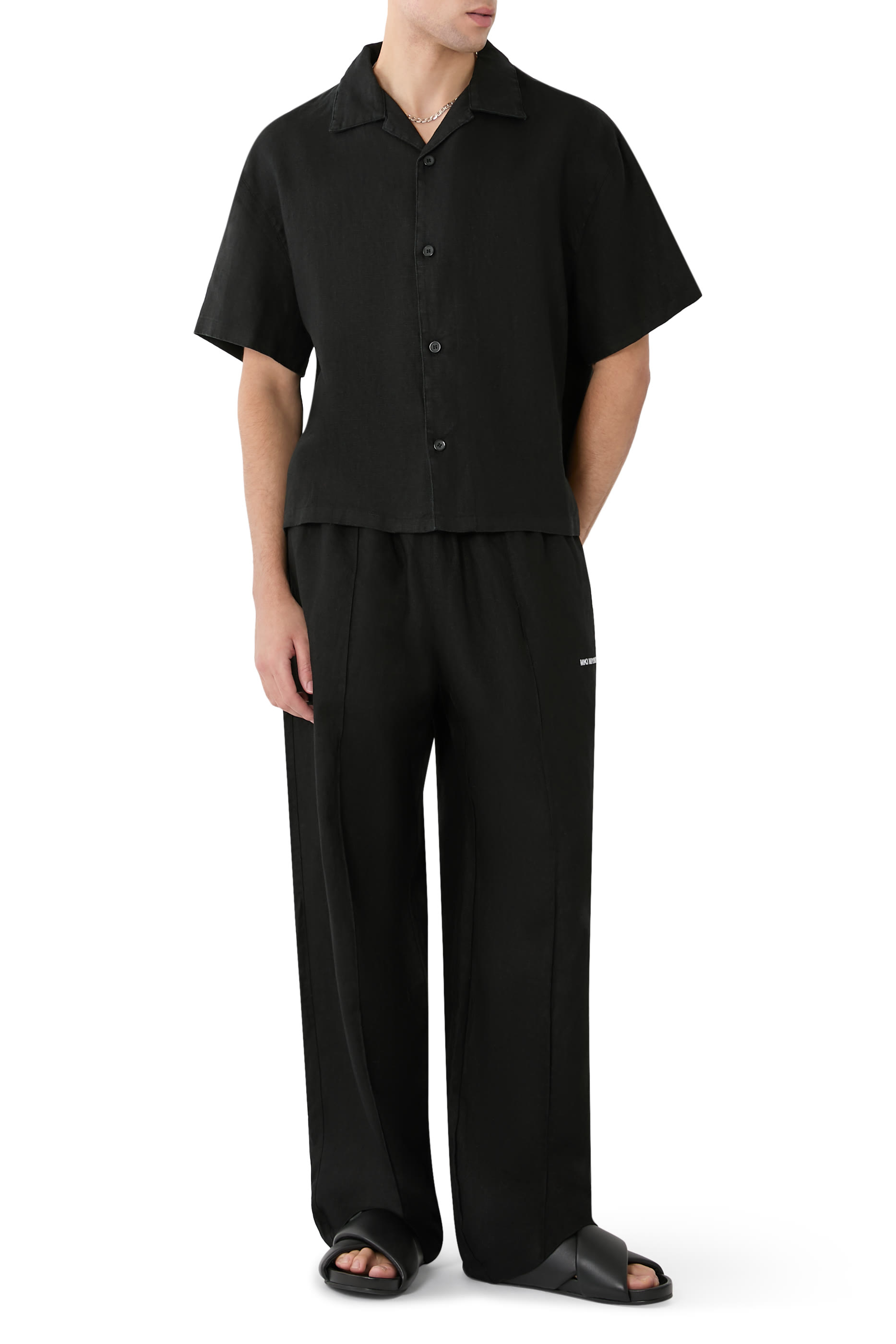Linen Wide-Leg Pants