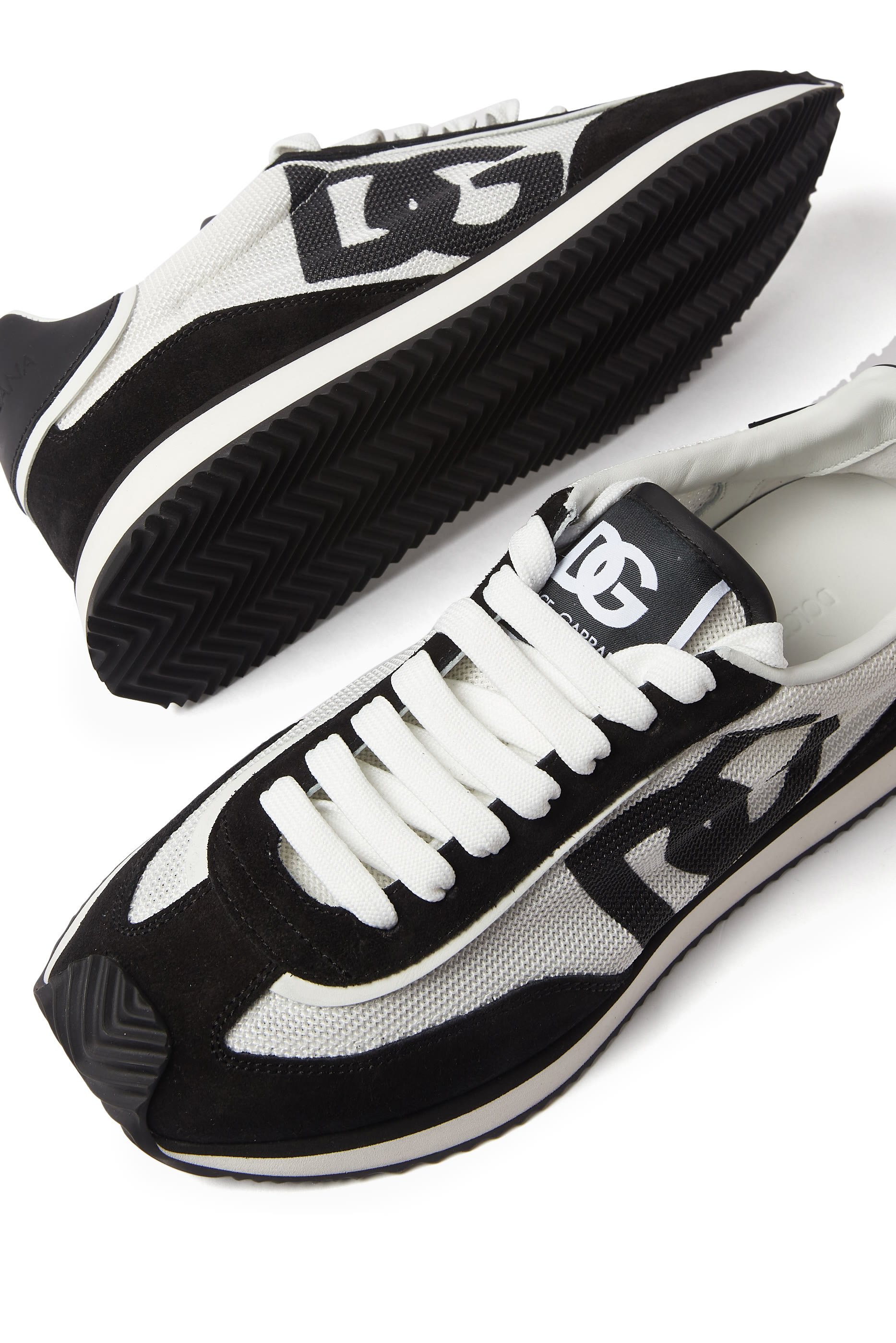 Mixed-Material Cushion Sneakers