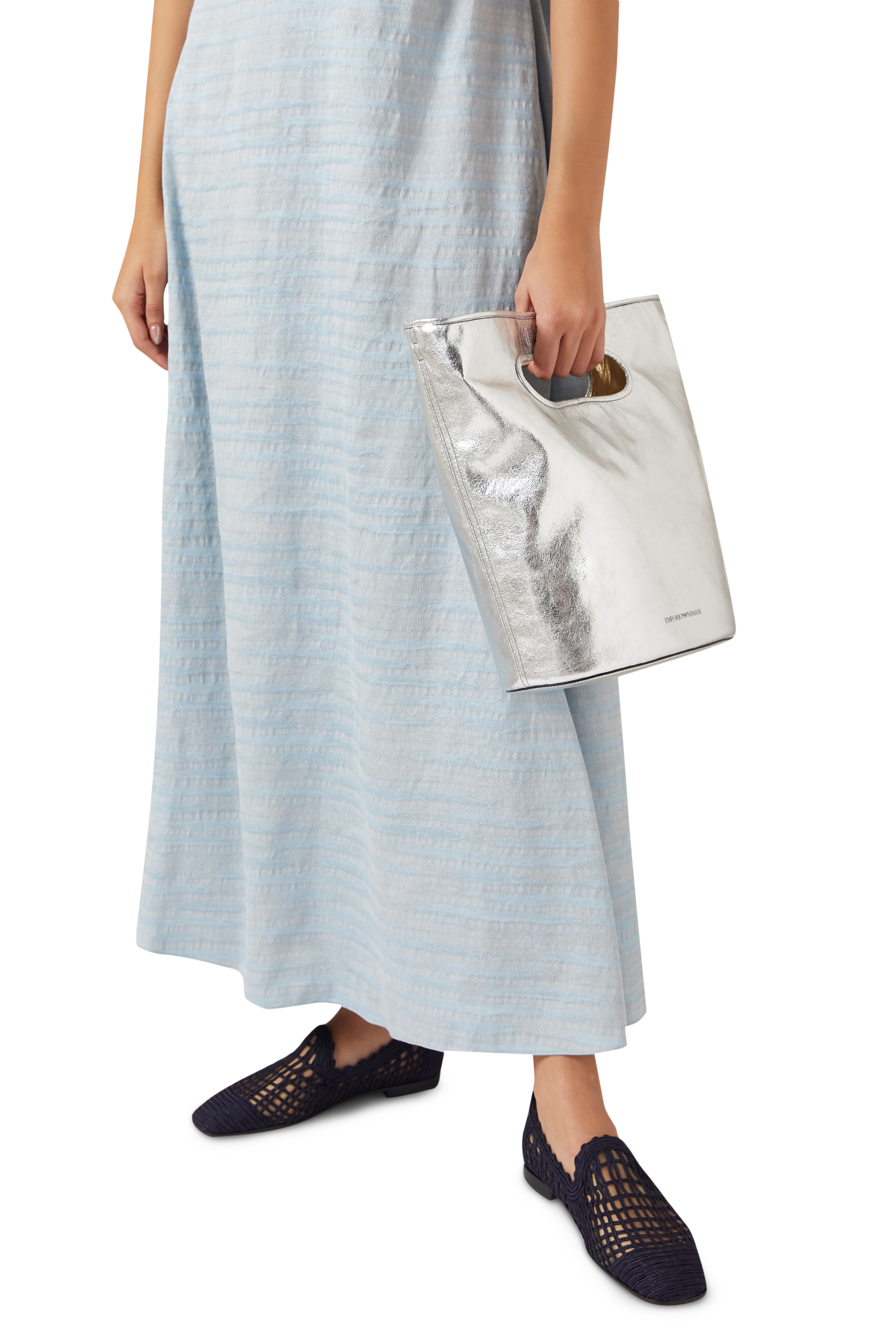 Silver Foil Bucket Bag