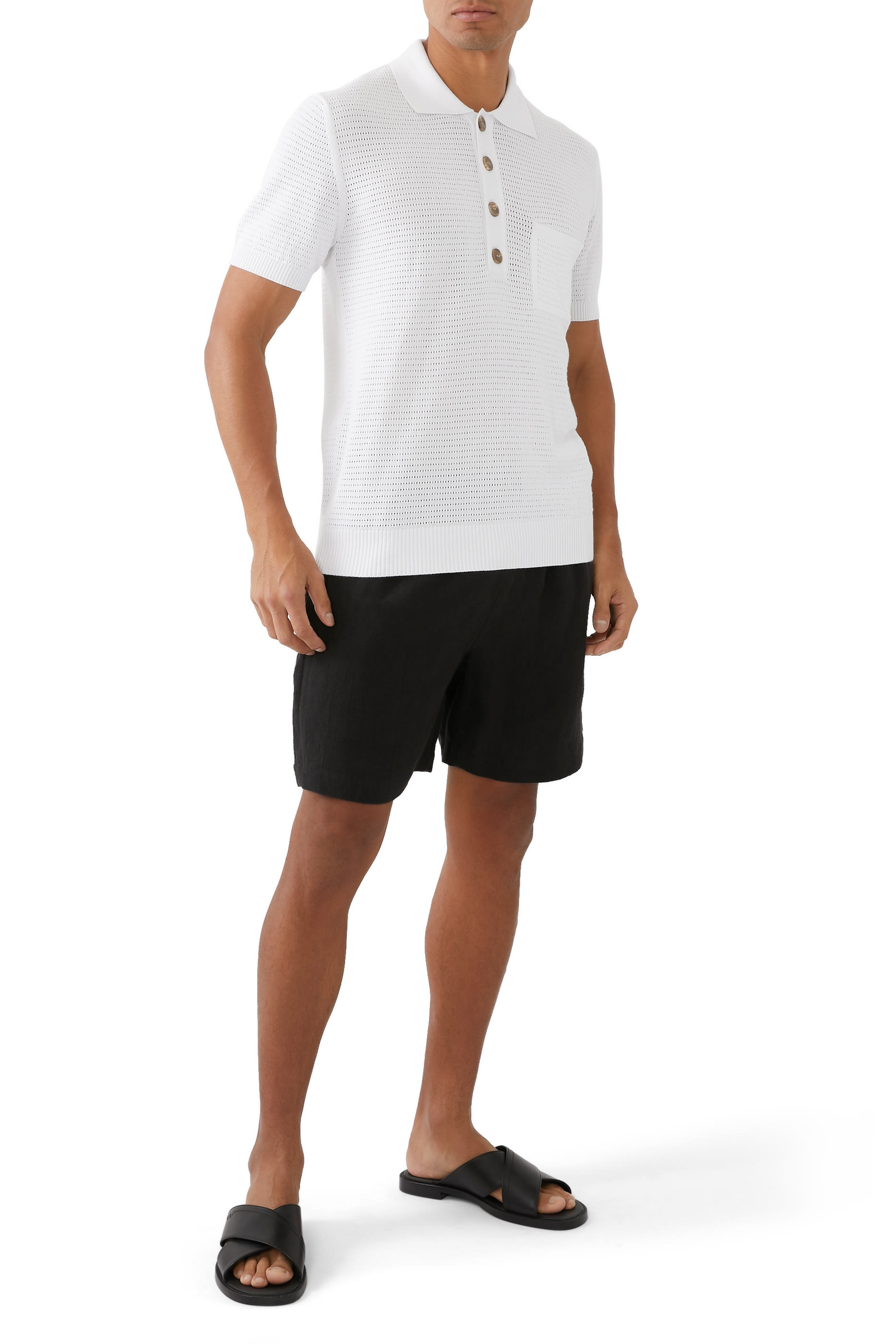 Perforated Polo Sweater