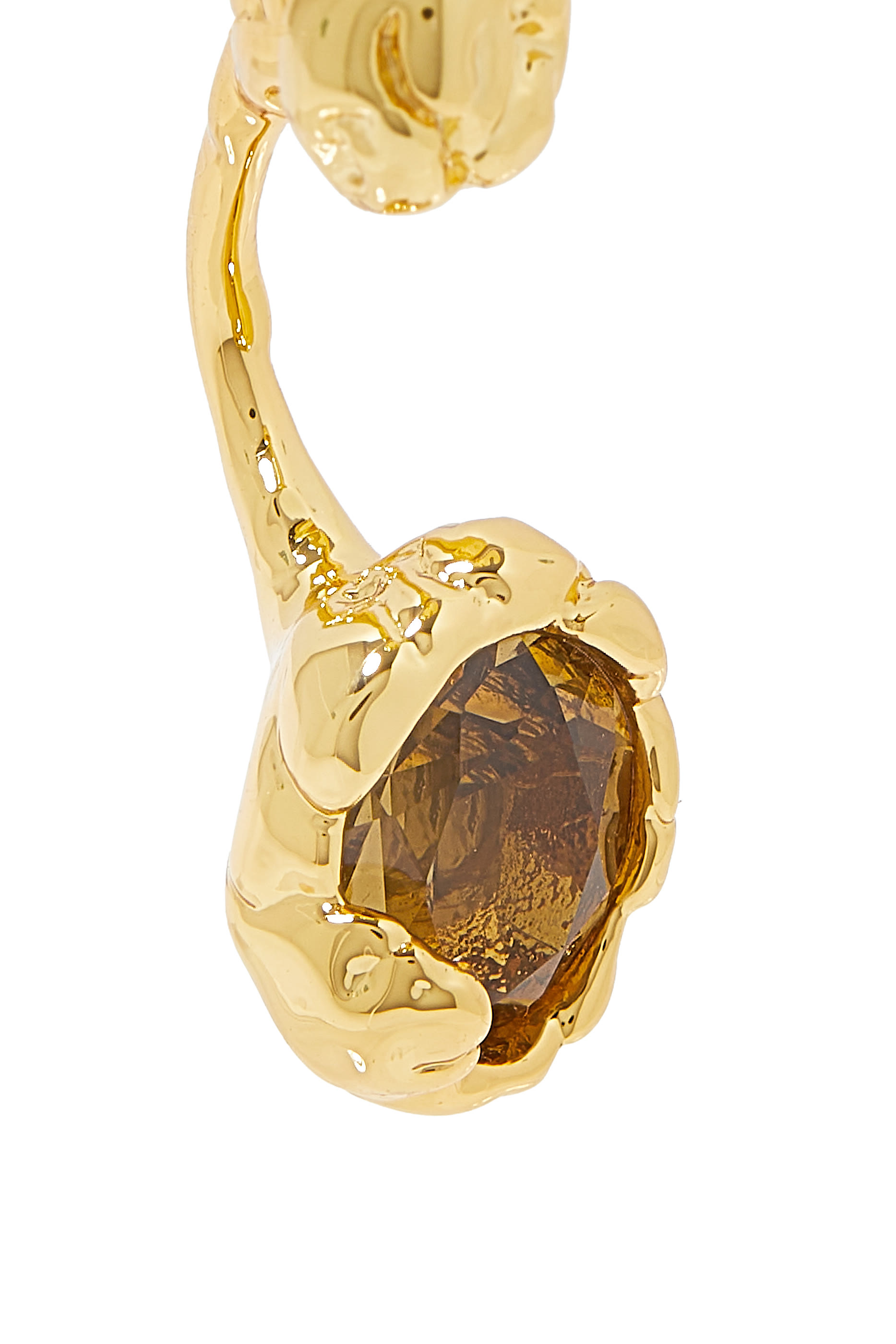 Brut Smoky Quartz Front Back Earring