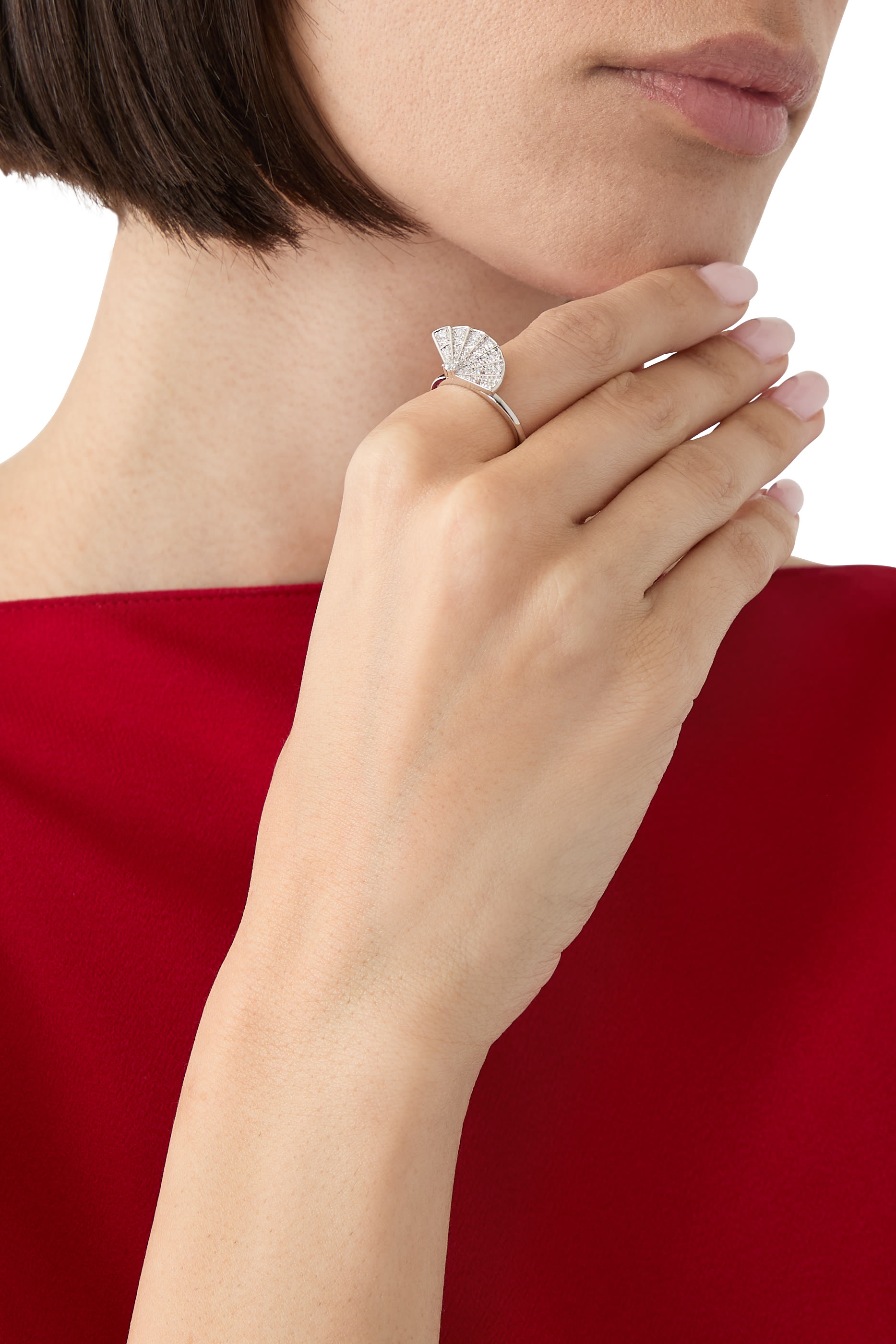 Fanfare Symphony Mini Icons Diamond Ring, 18K White Gold & Diamonds