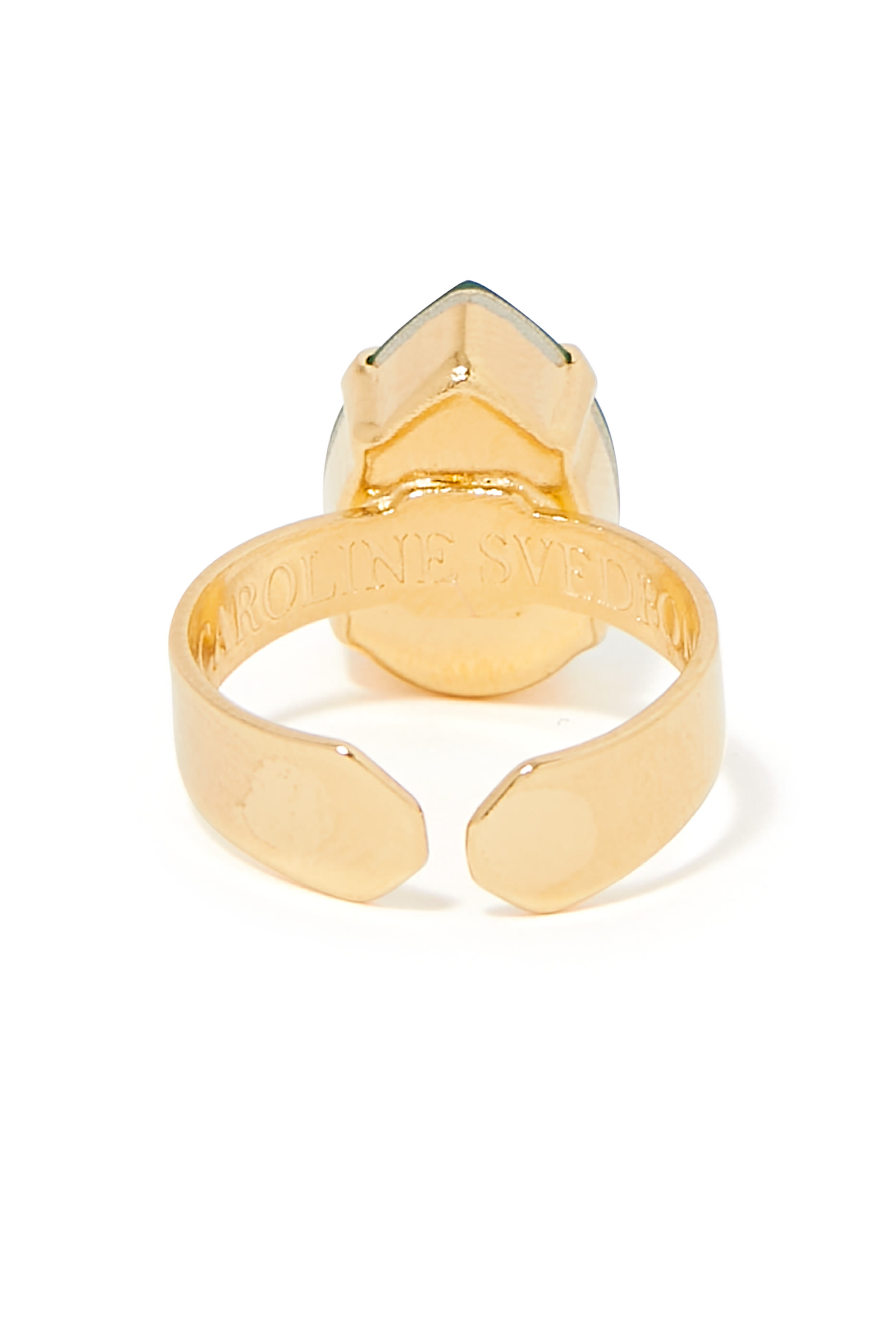 Mini Drop Ring, 18k Gold-Plated Metal & Swarovski Crystals