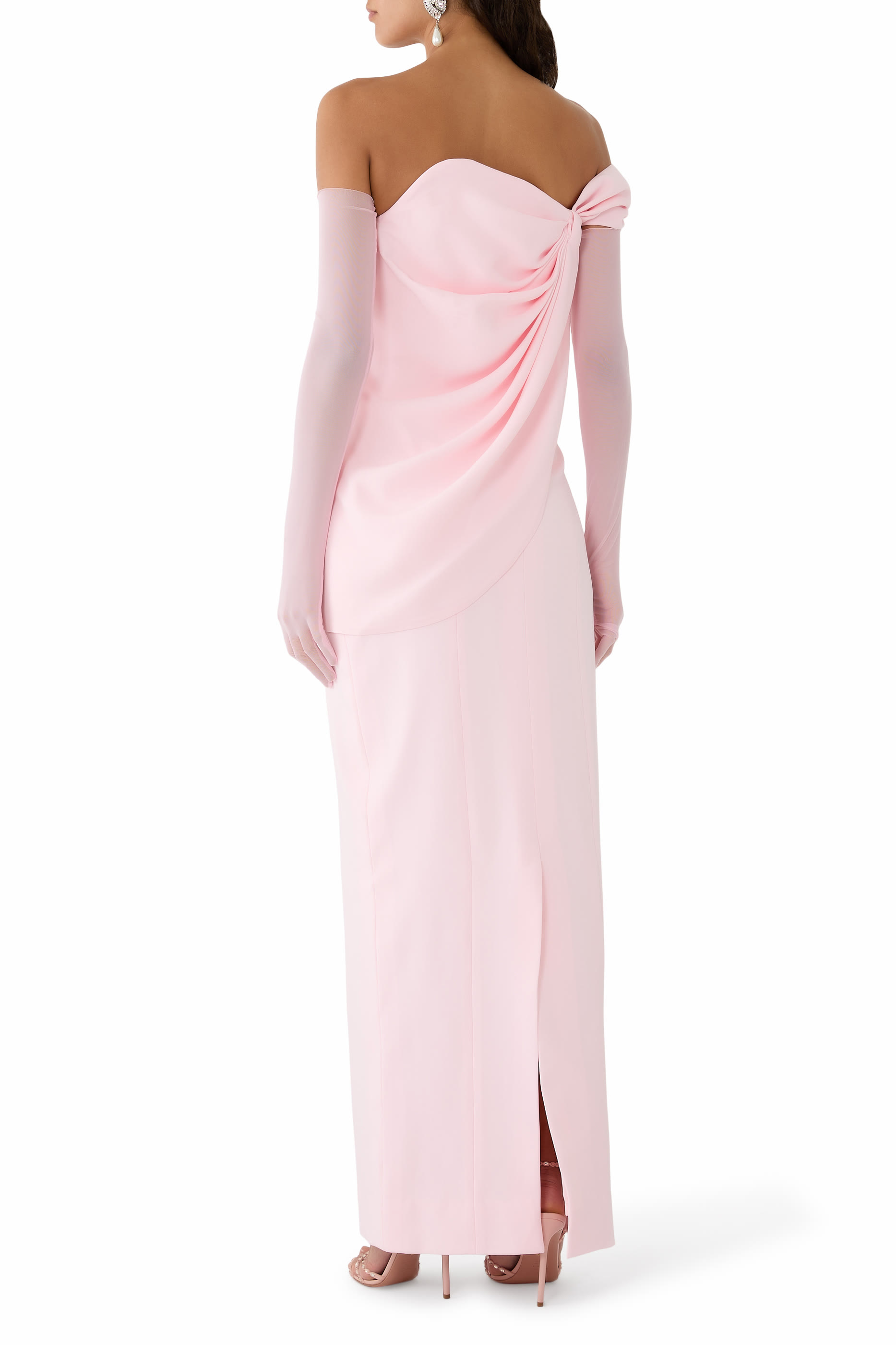 One-Shoulder Crepe Gown 