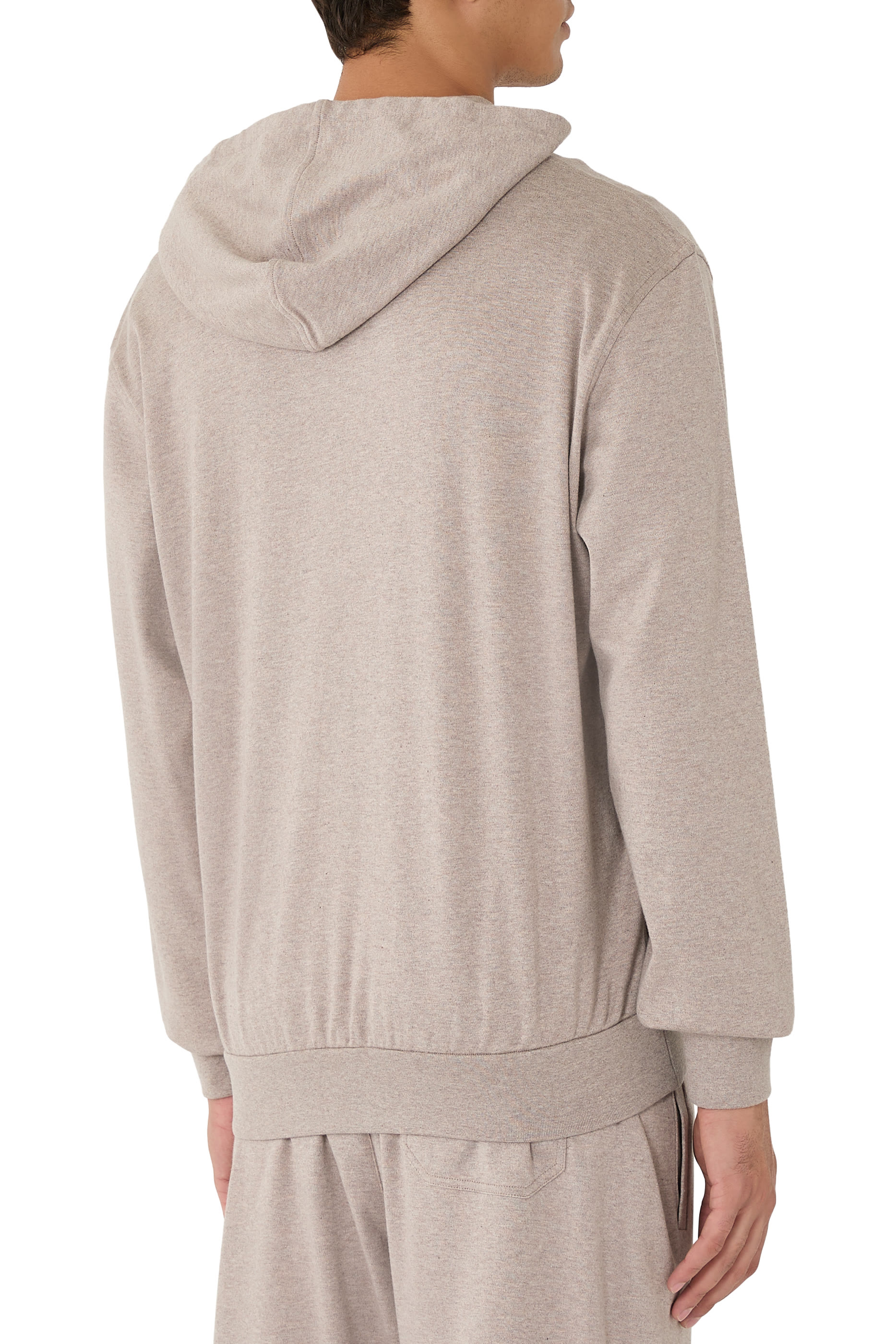 Stretch Cotton Piqué Full Zip Hoodie