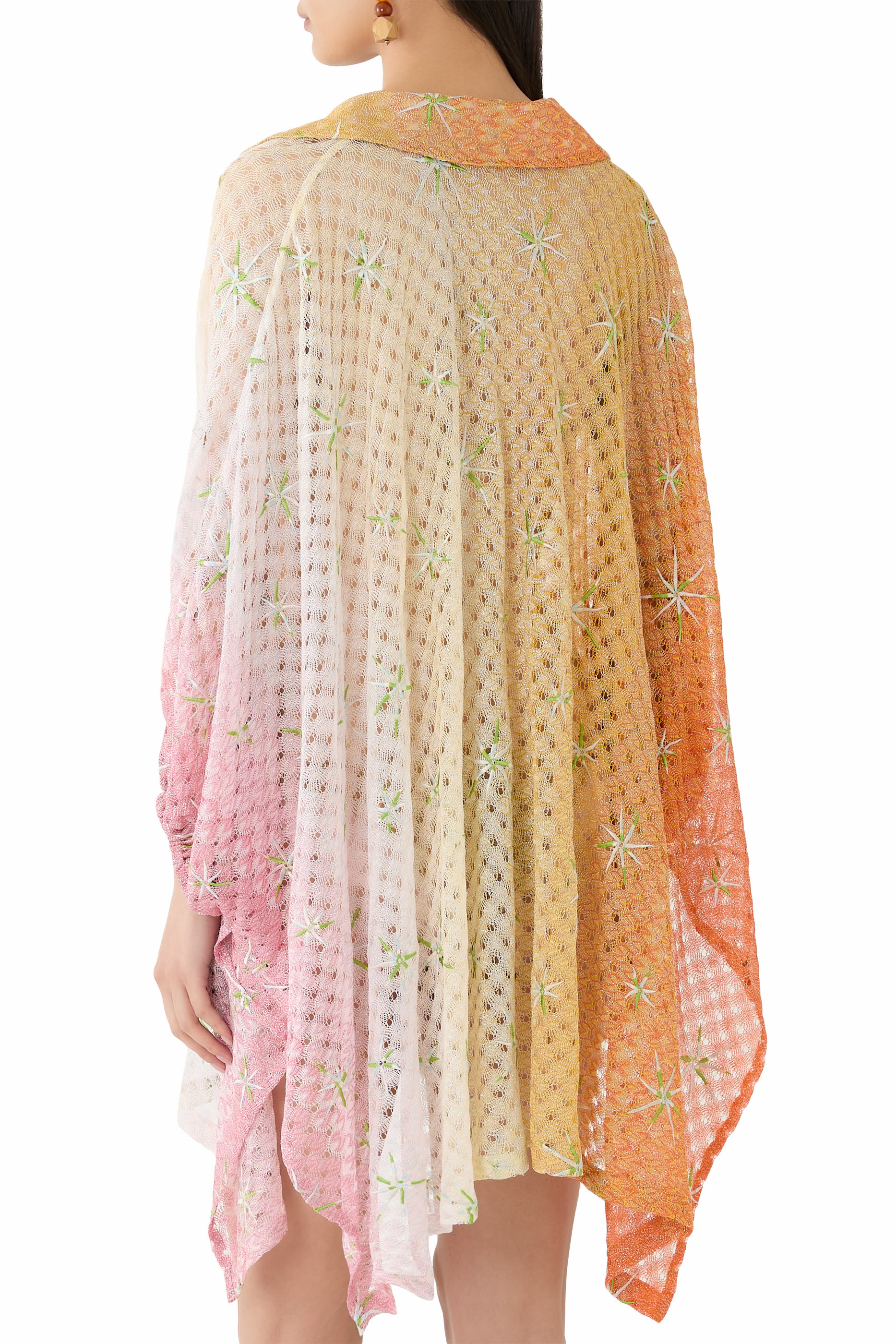 Spiderweb Motif and Embroidery Short Cover-Up