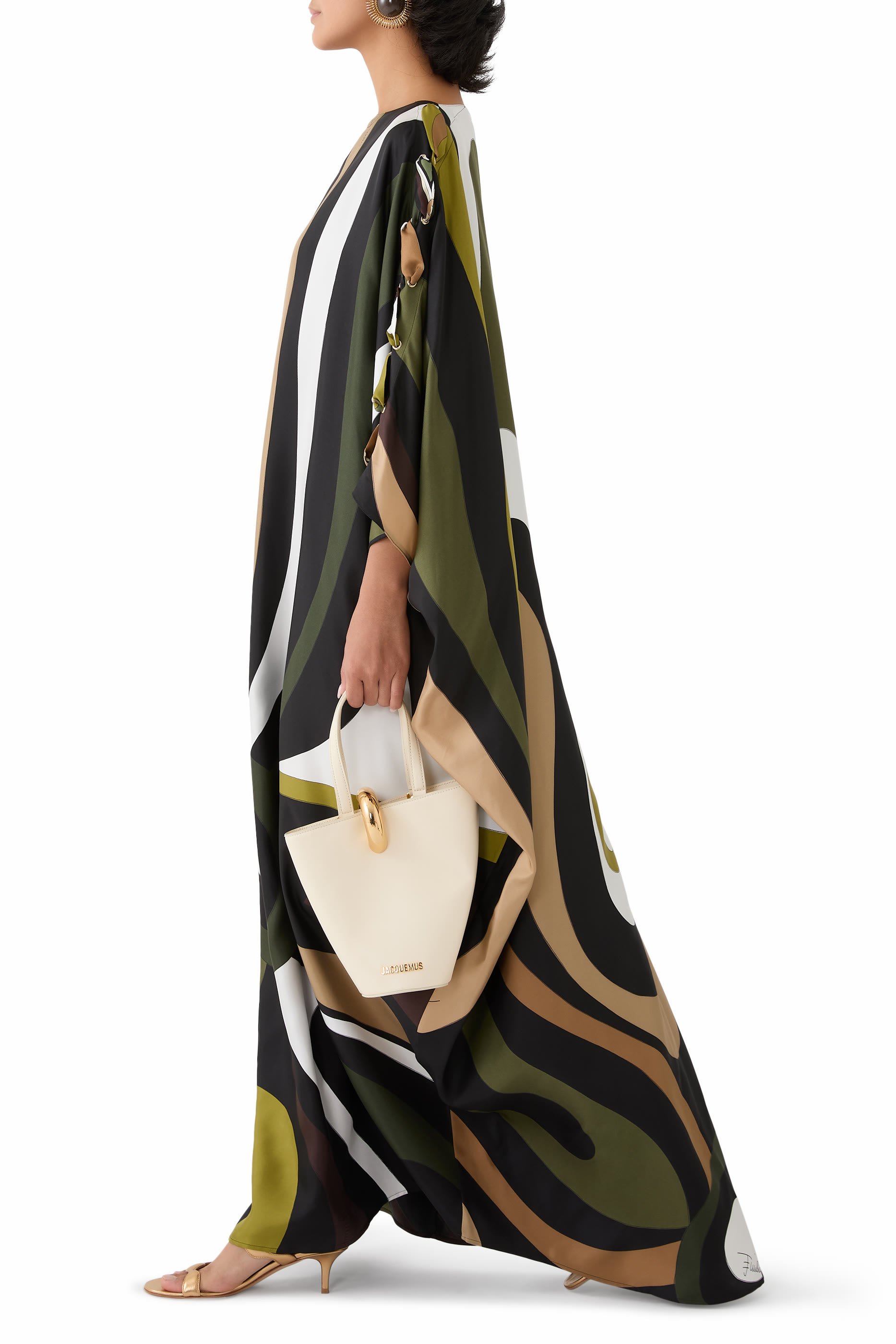 Marmo Print Silk Twill Kaftan