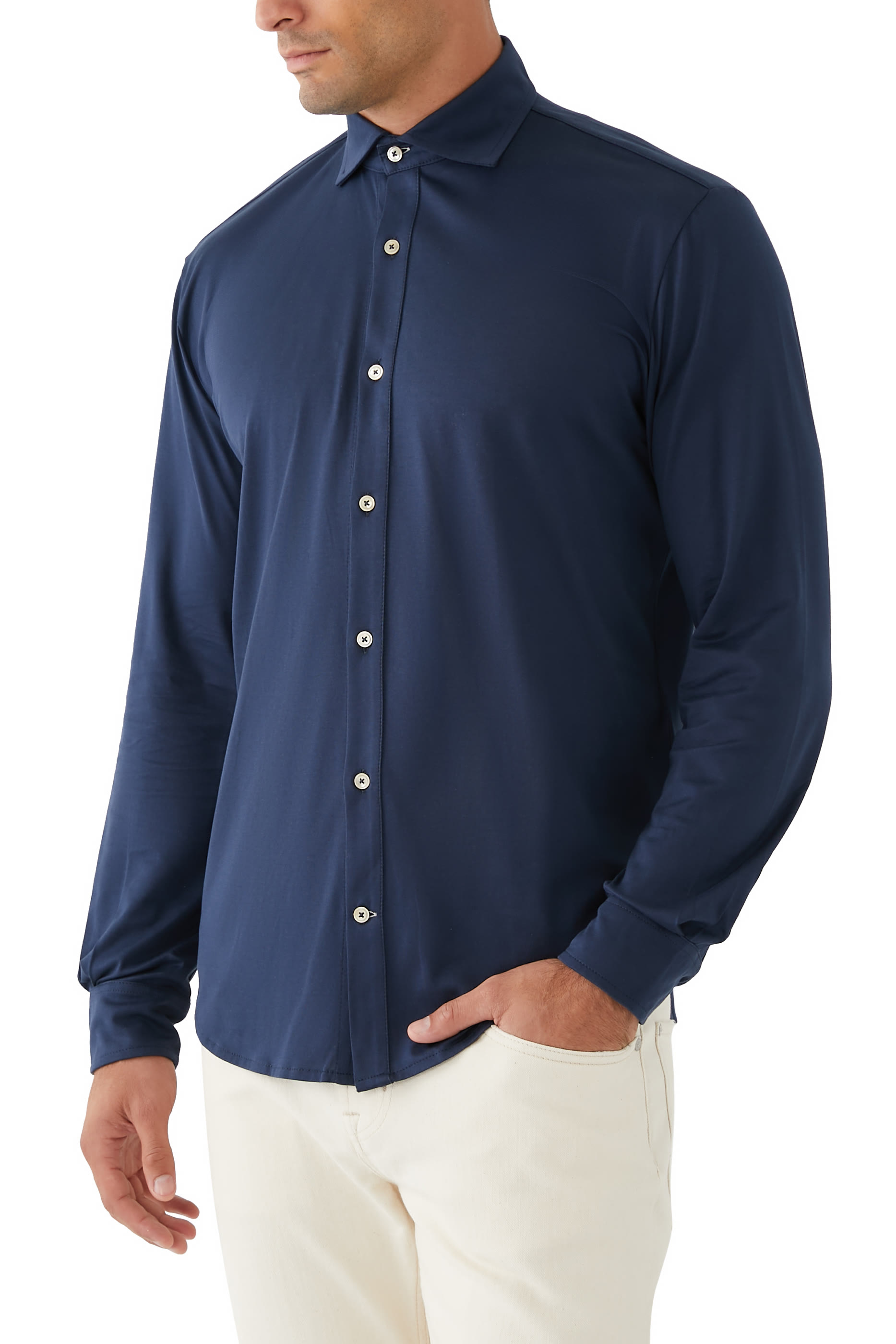 Long-Sleeved Cotton Shirt