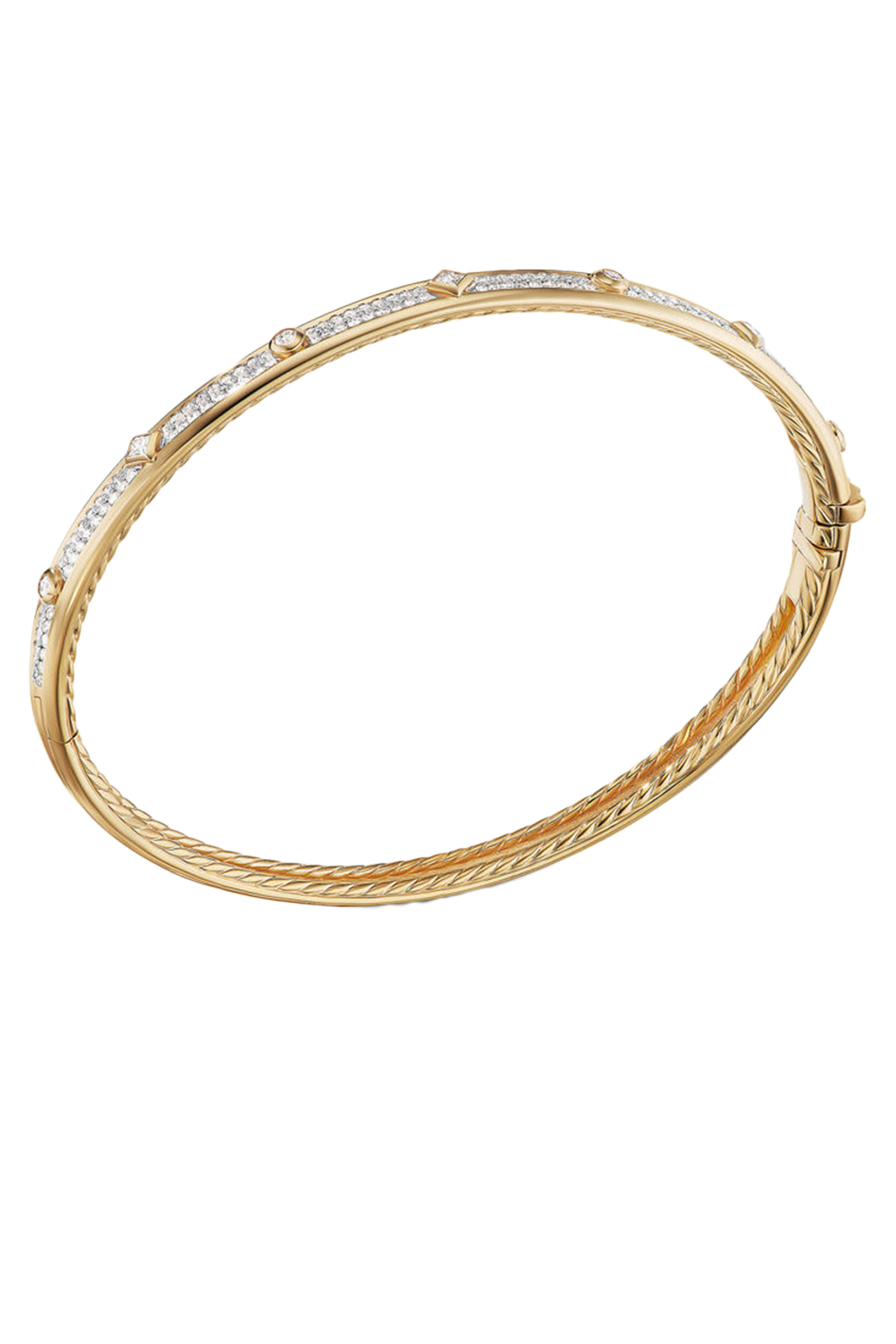 Renaissance Bangle, 18k Yellow Gold & Diamonds
