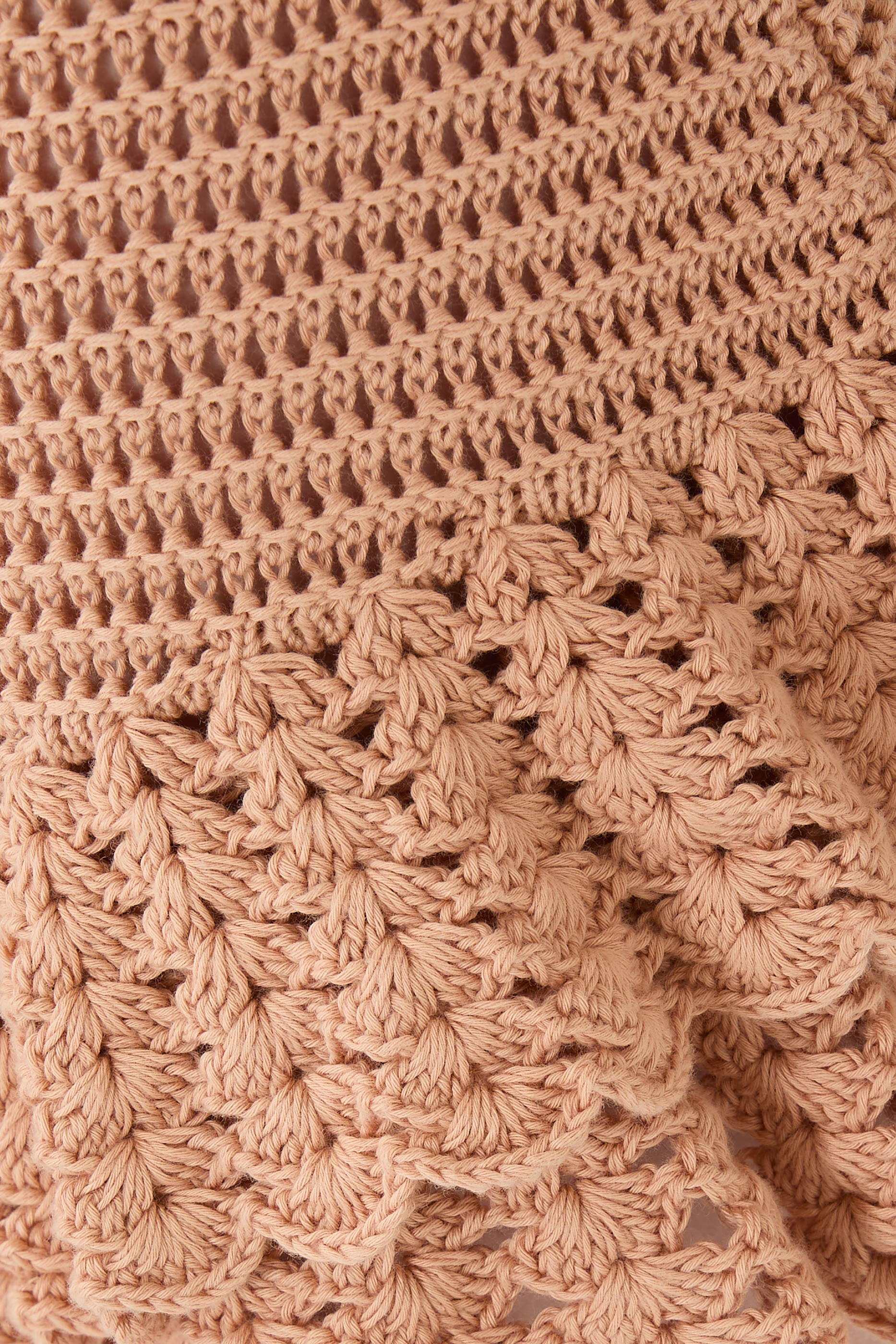  Ruffled Mini Shorts in Crochet Knit