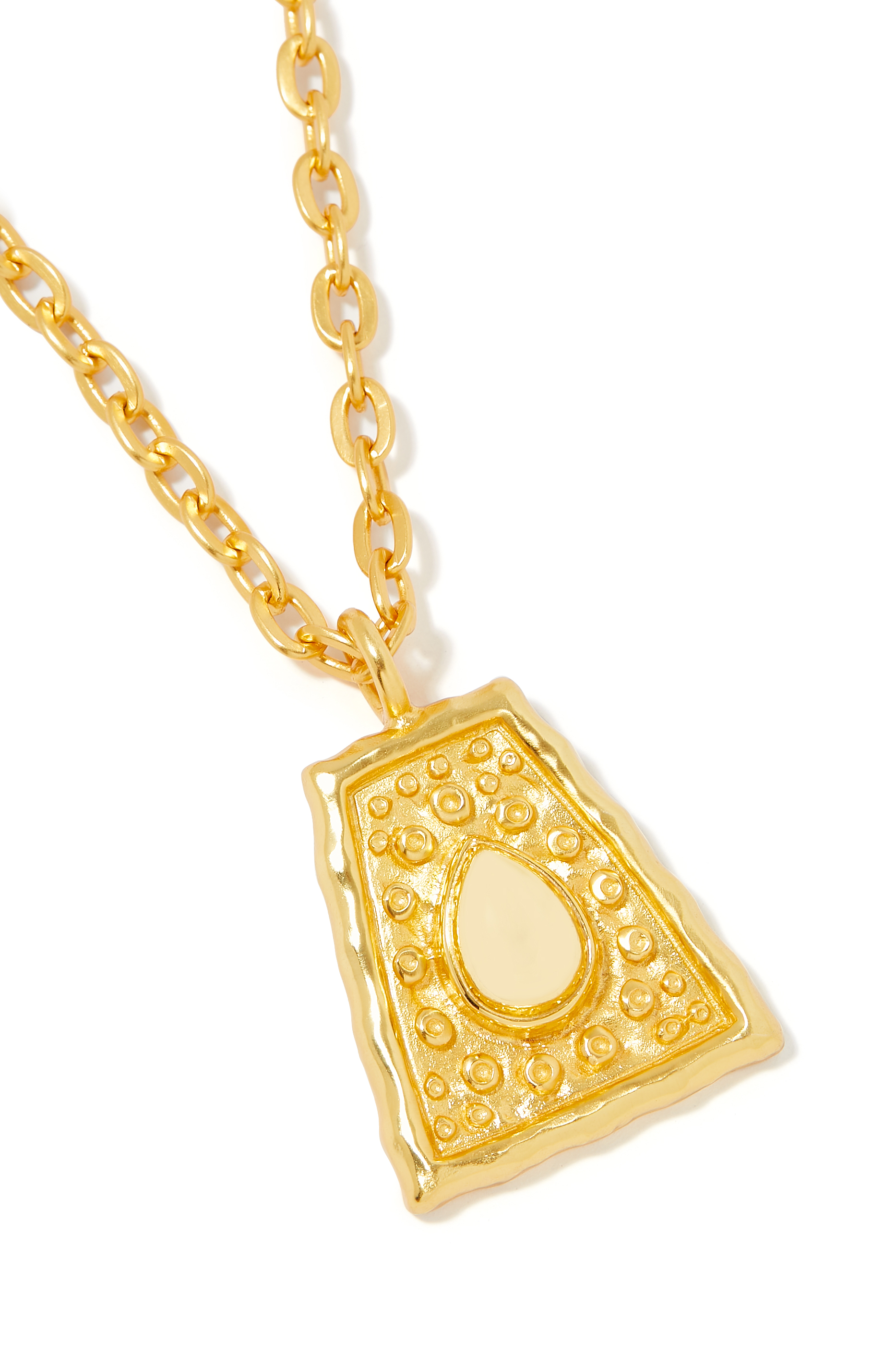 Mayan Chain Necklace, 24k Yellow Gold-Plated Brass