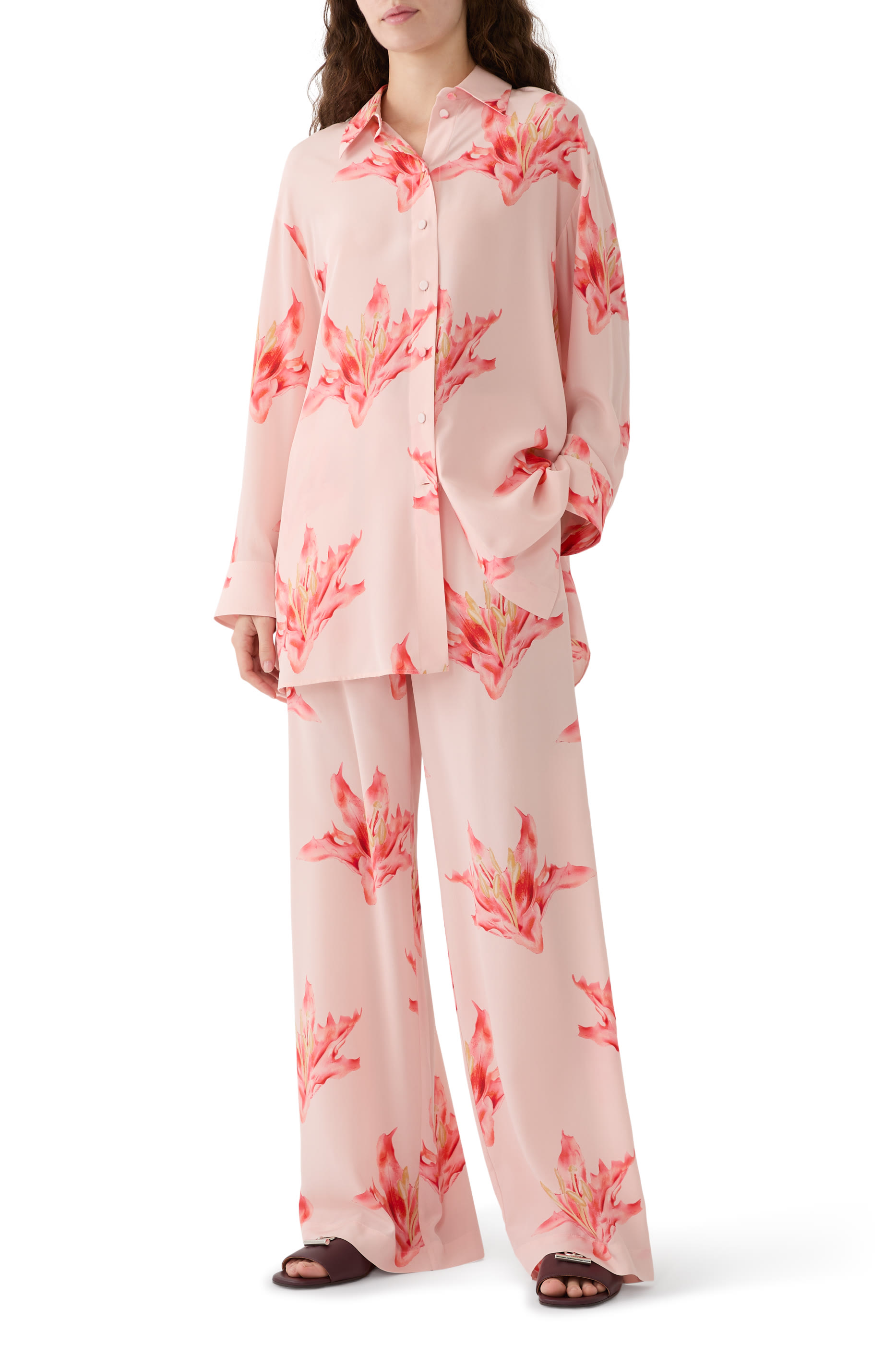 Flame Lily Print Pajamas