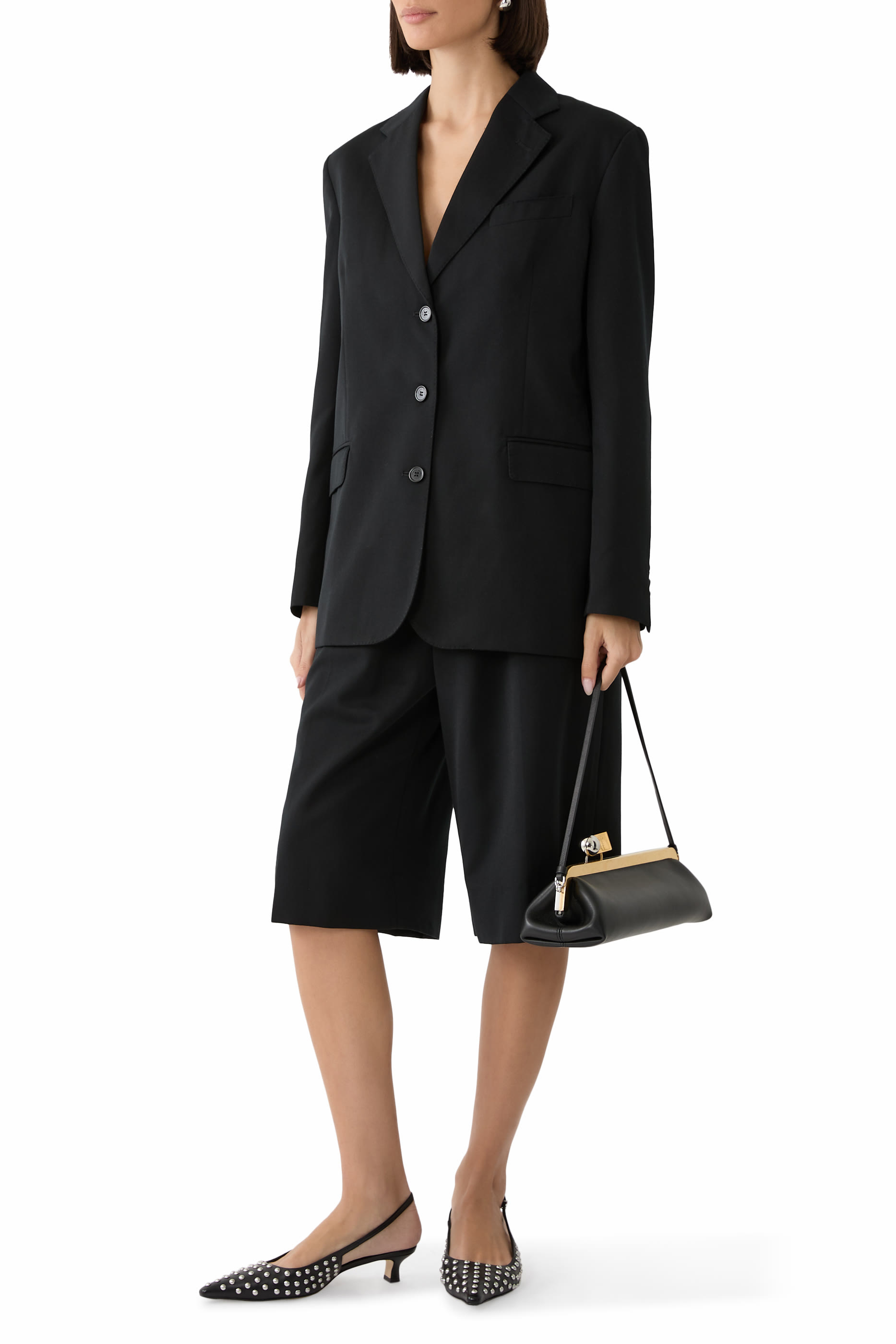 Daisy Pearl Wide-Leg Long Shorts