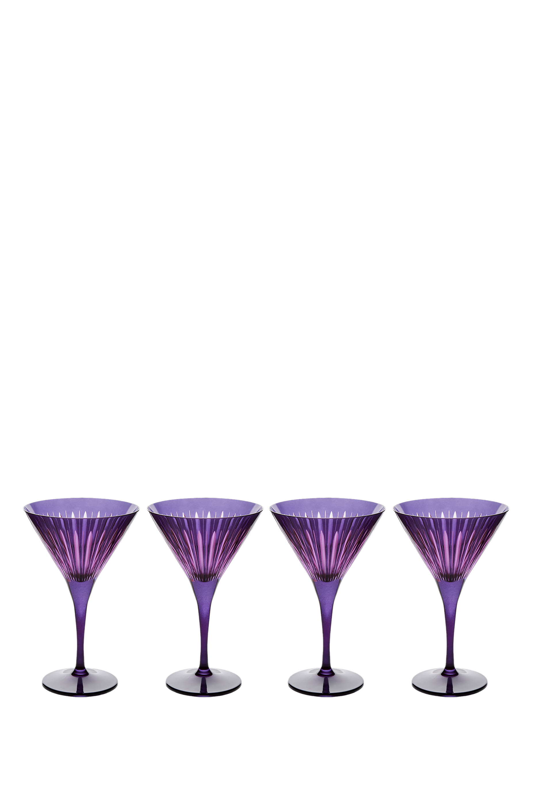 Prism Purple Martini Glass, Set of 4