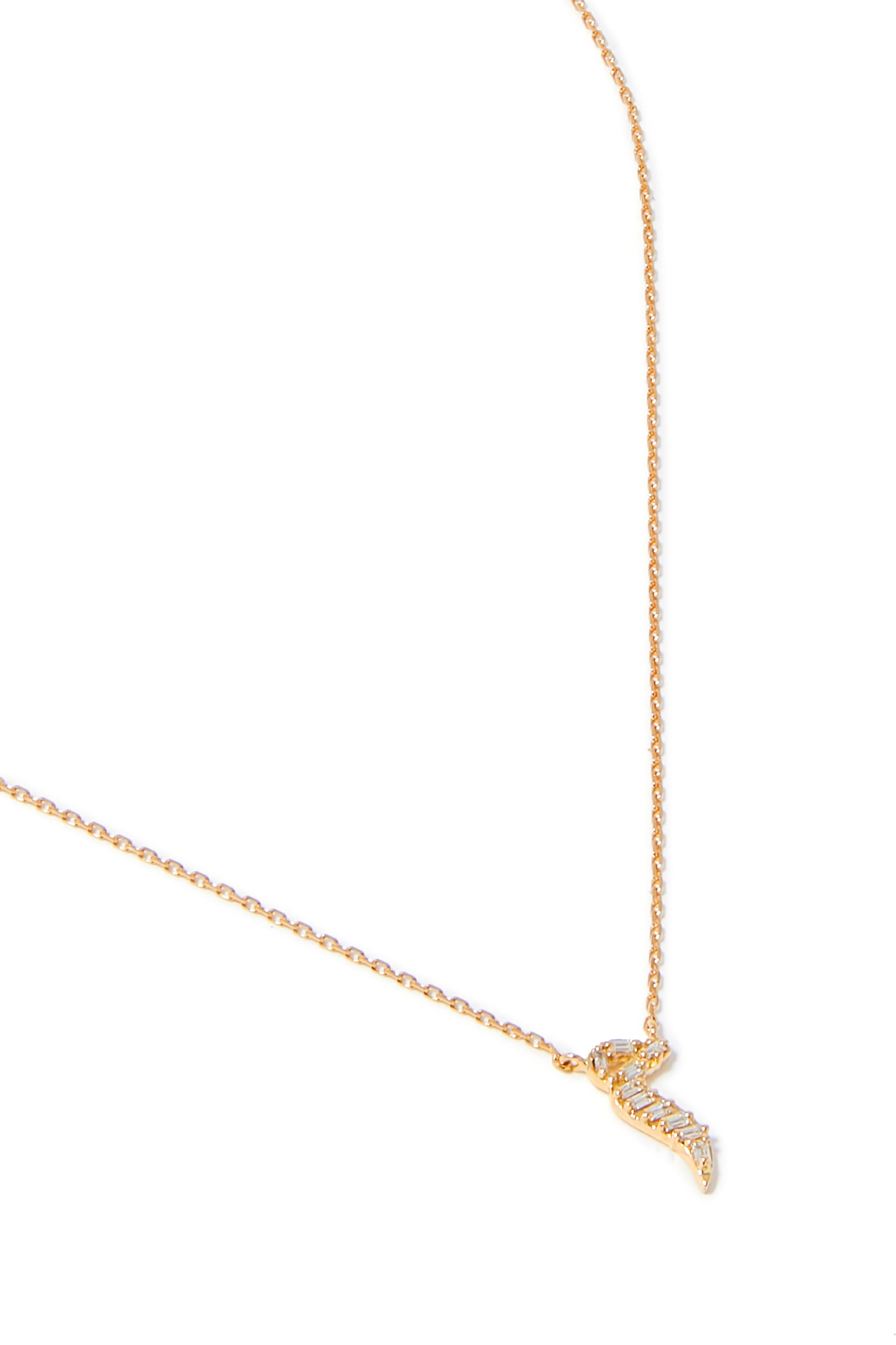 Oula Letter Necklace, 18k Yellow Gold & Diamonds