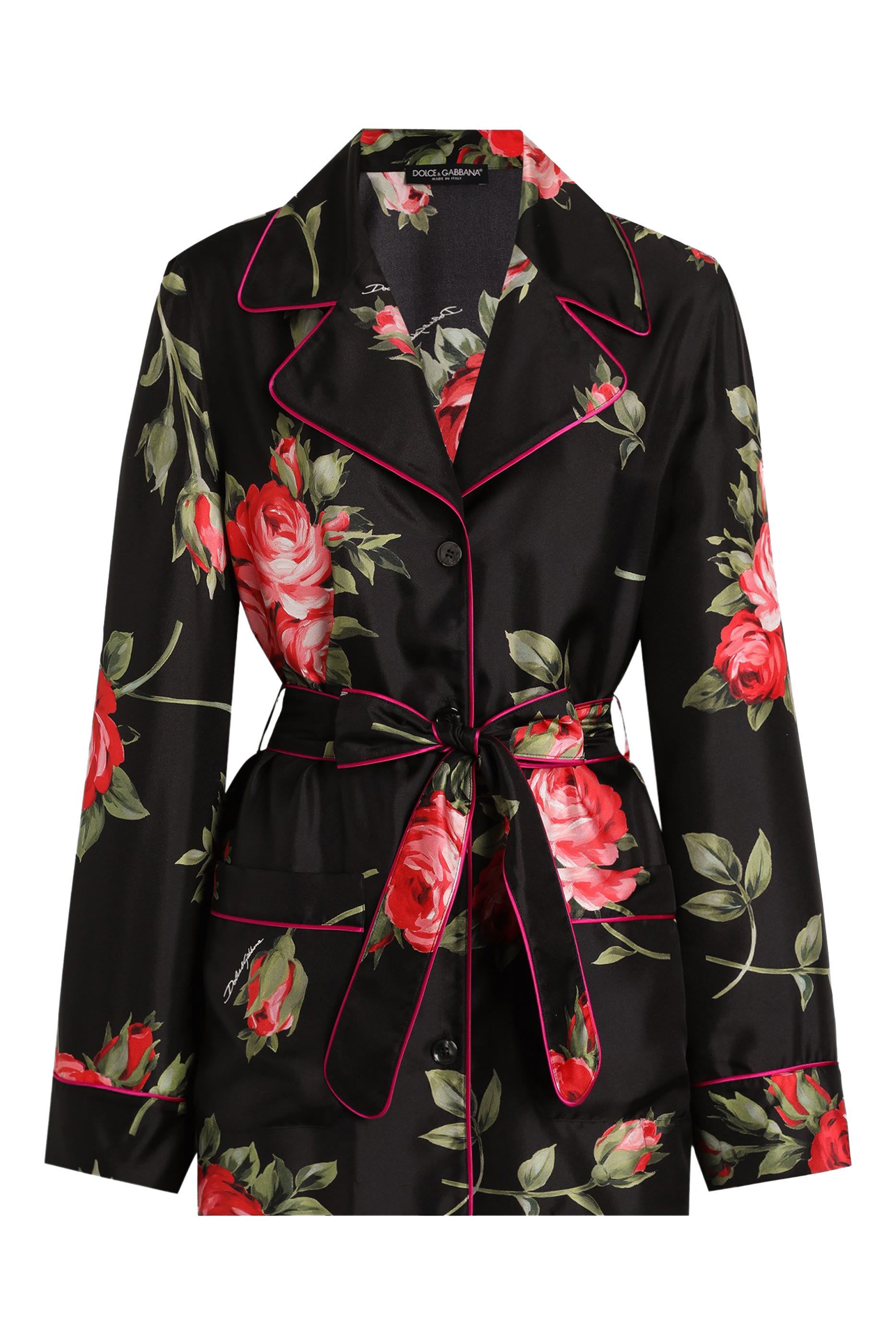 Rose Bouquet-Print Vanity Twill Shirt