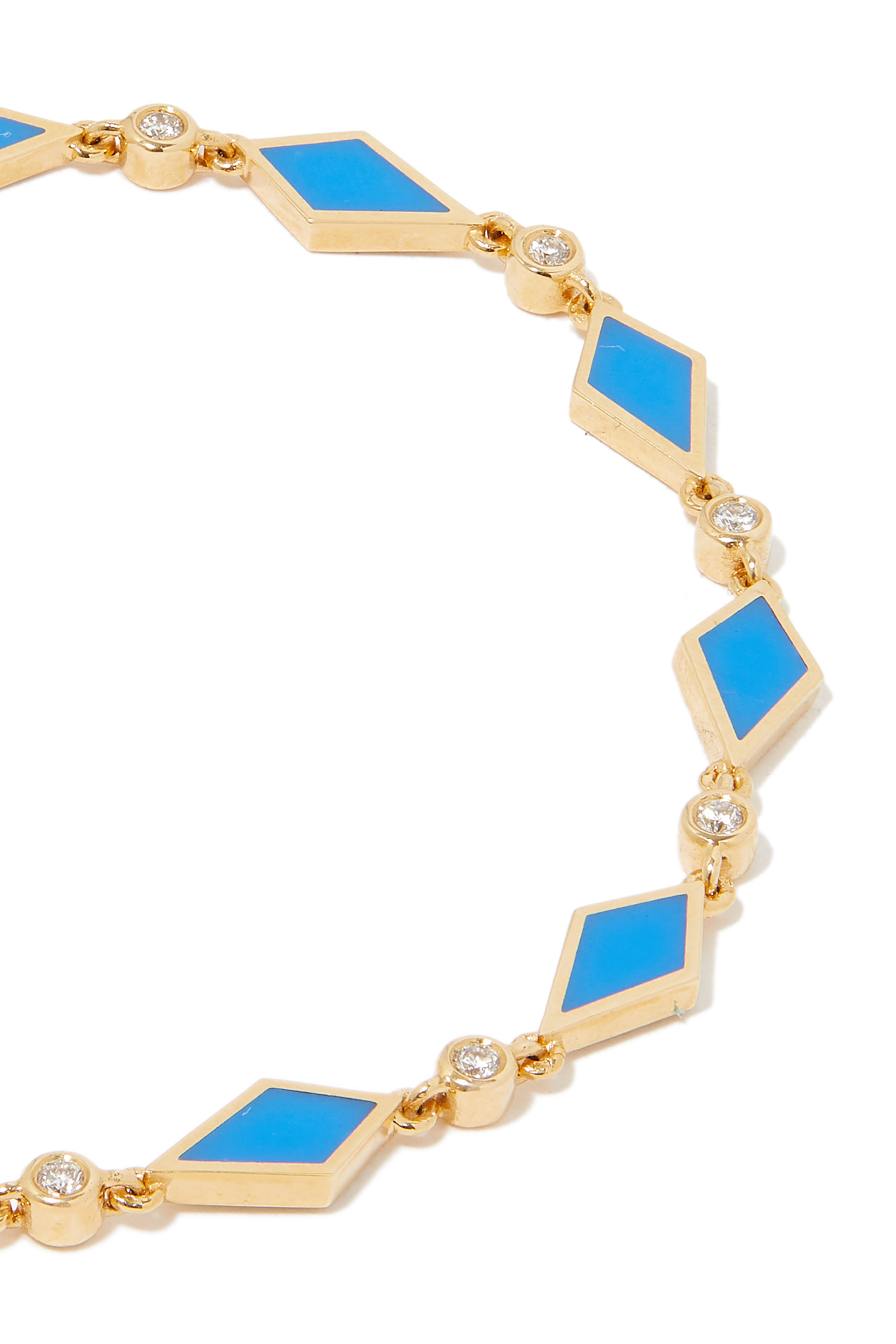 Morocco Mosaic Bracelet, 18k Yellow Gold & Diamonds