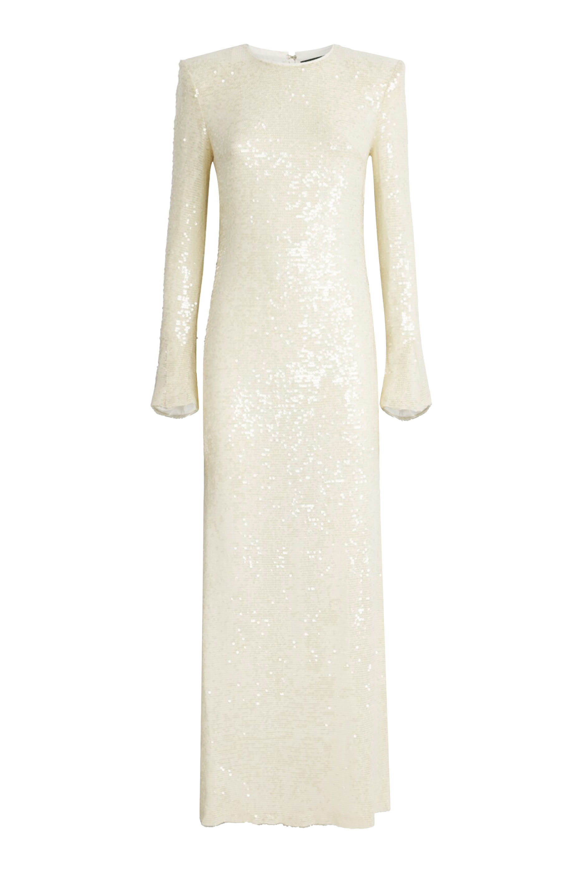 Sequin Viscose Flare Sleeve Maxi Dress