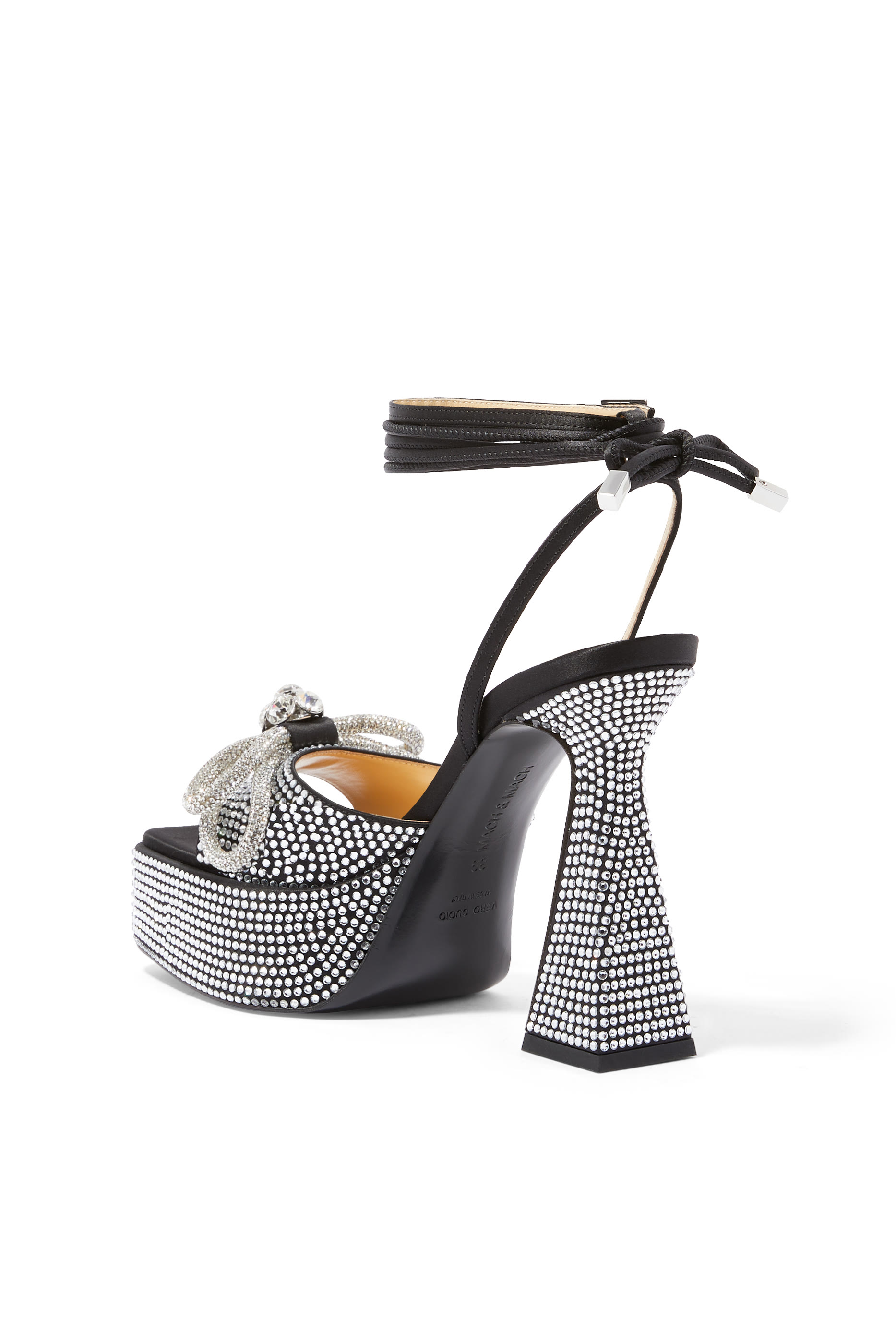 Double Bow 140 Crystal Platform Sandals