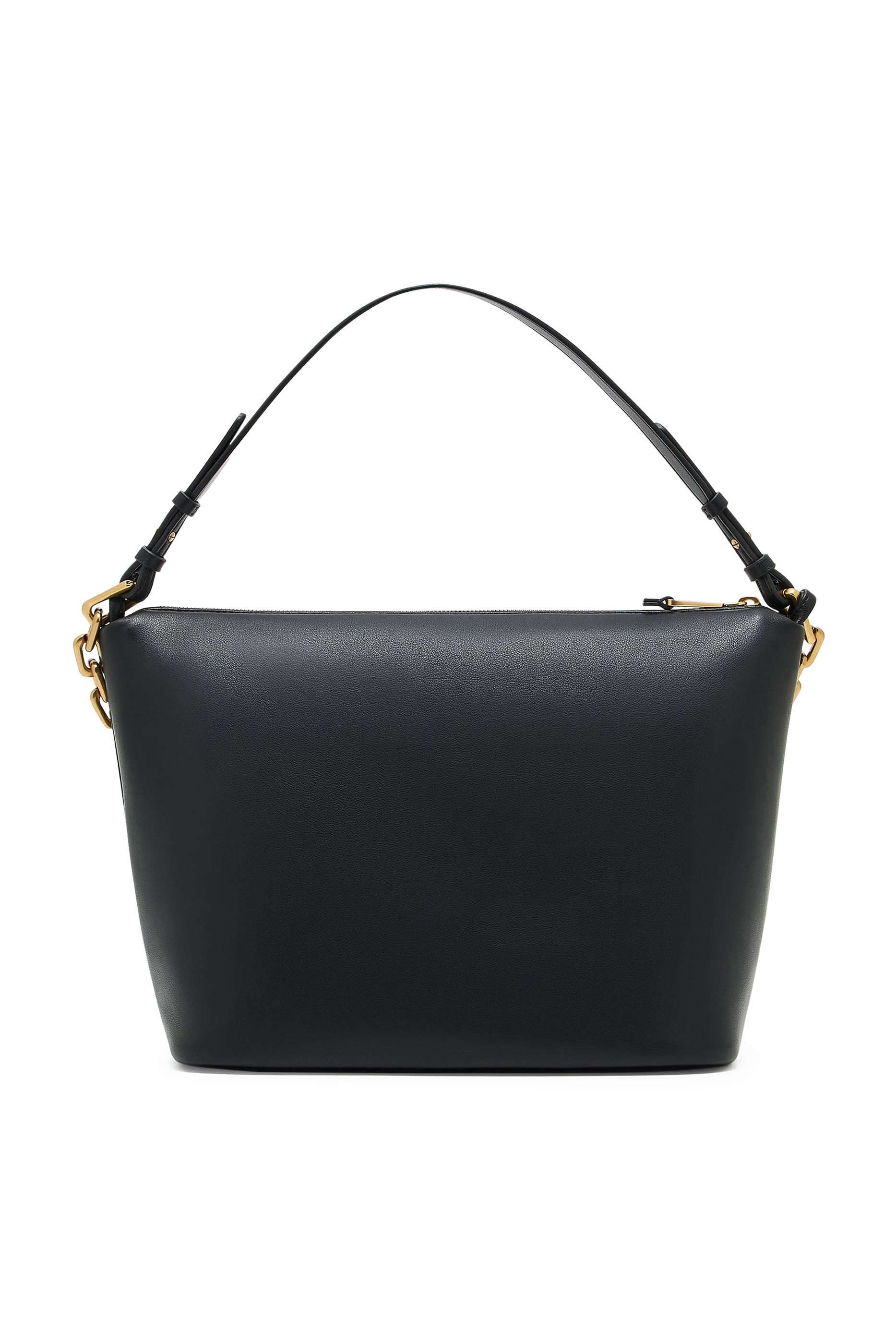 Medium Leather Hobo Bag with Chain