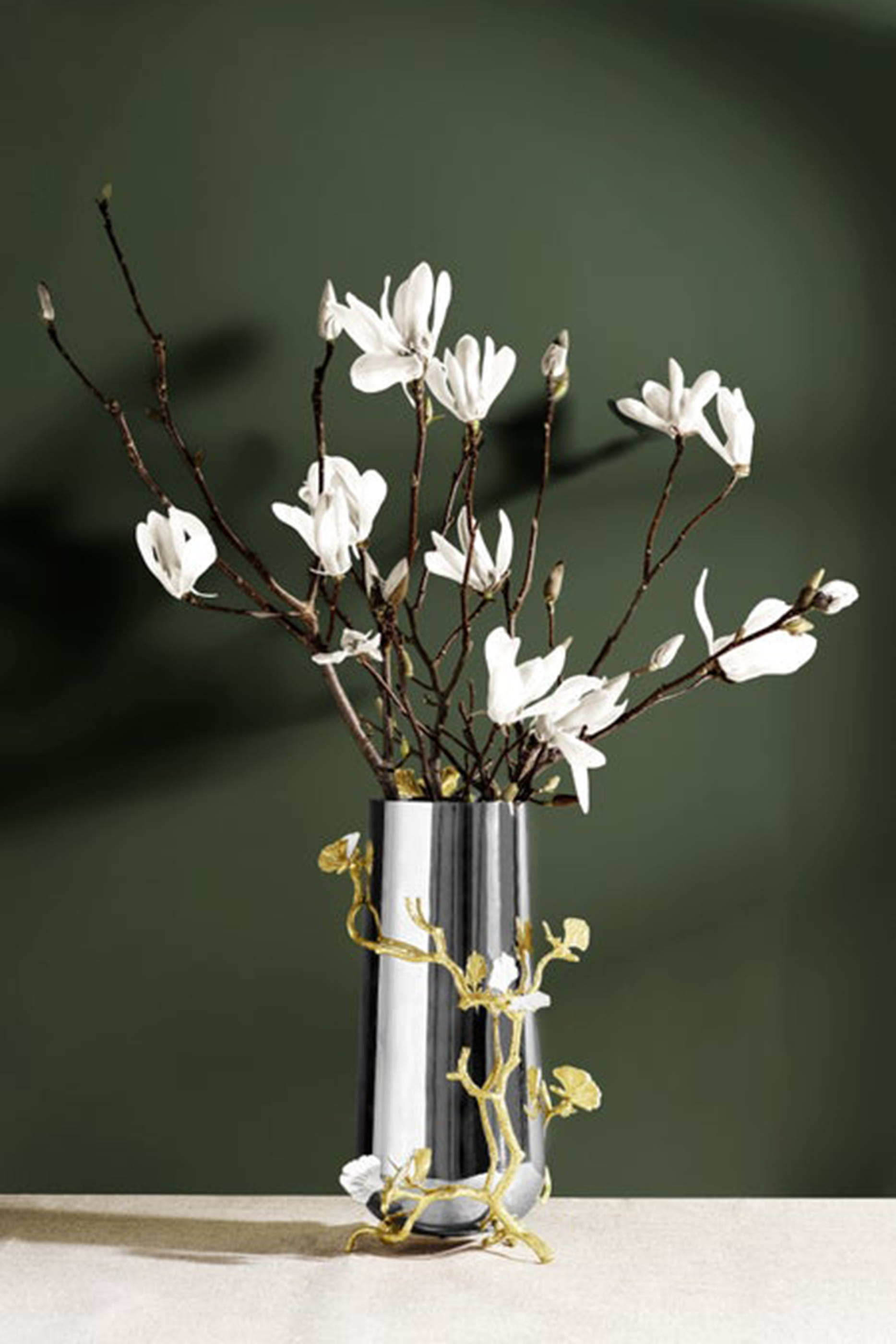 Butterfly Ginkgo Gold Vase