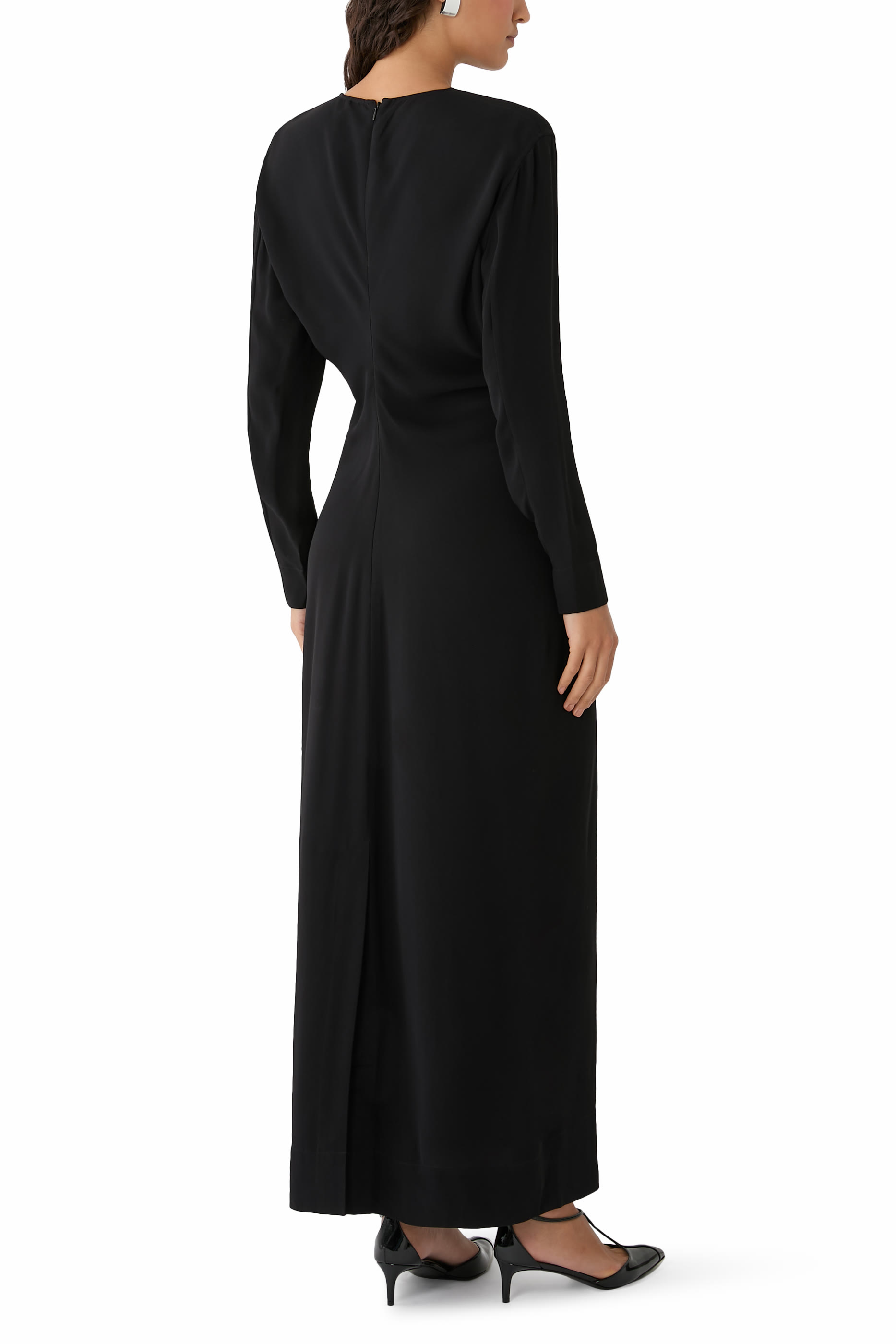 Long-Sleeve Slouch Waist Dress