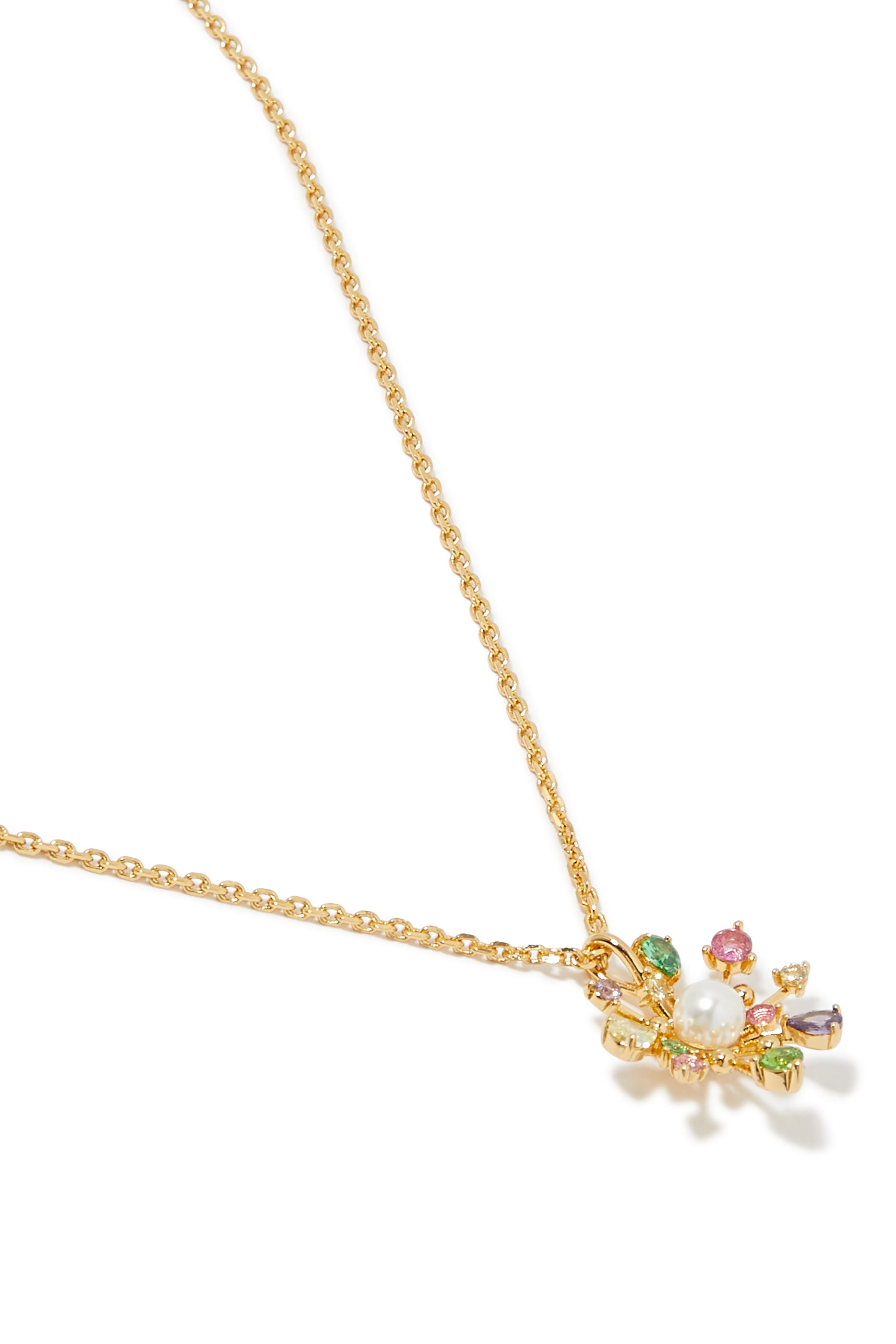 Bloom in Color Mini Pendant, Plated Metal & Cubic Zirconia