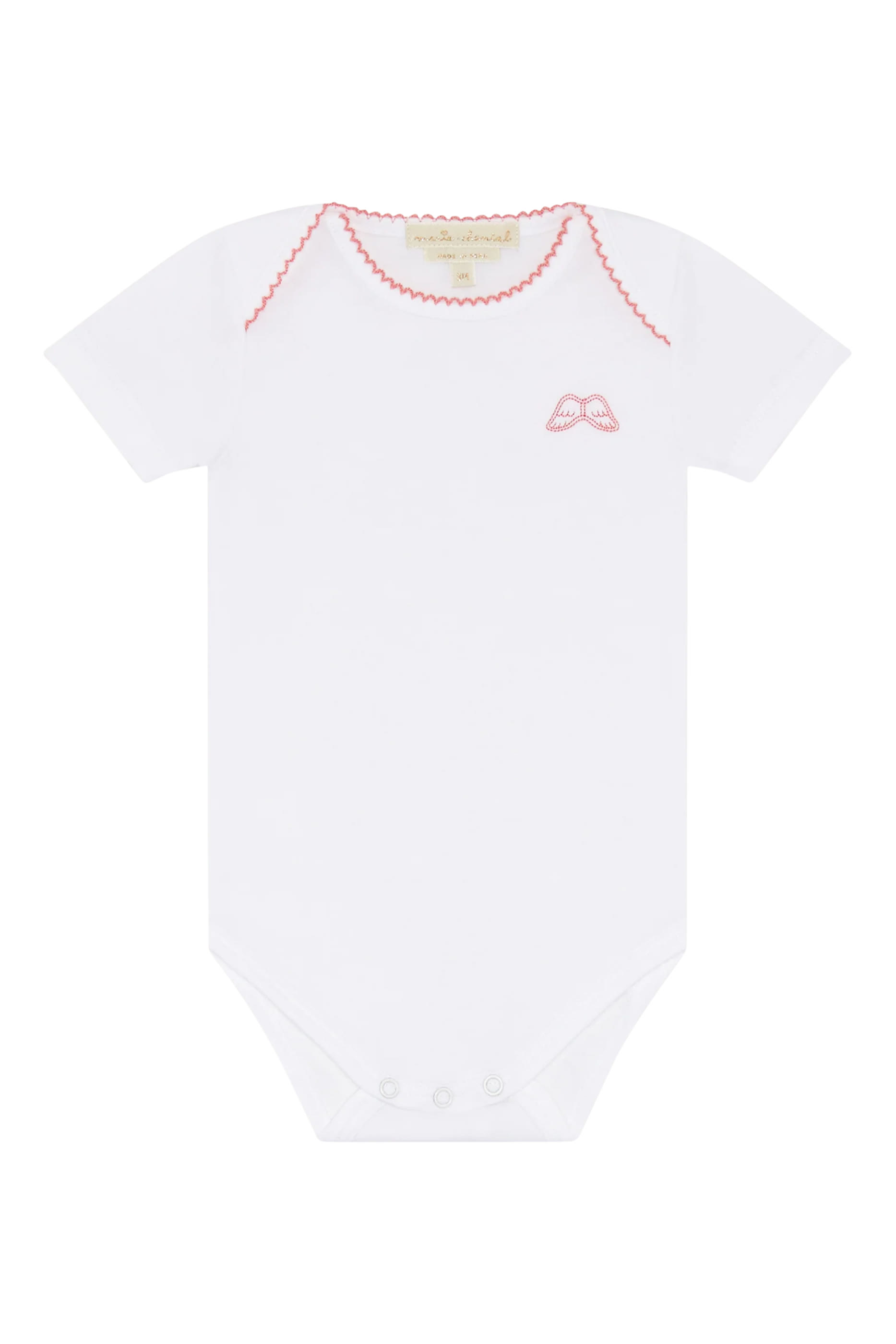 Kids Angel Wing Picot Short Sleeve Onesies Set